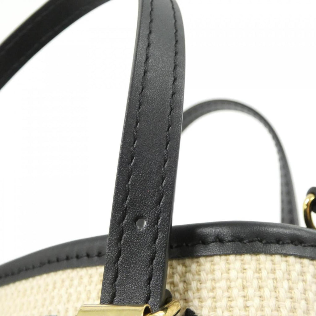 Louis Vuitton Monogram Beige Black Cotton Canvas Handbag (Pre-Owned)