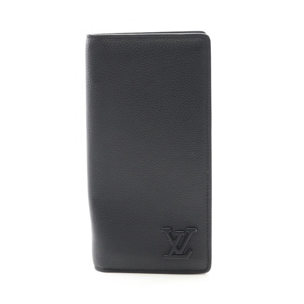 Louis Vuitton Black Leather Long Wallet (Bi-Fold) (Pre-Owned)