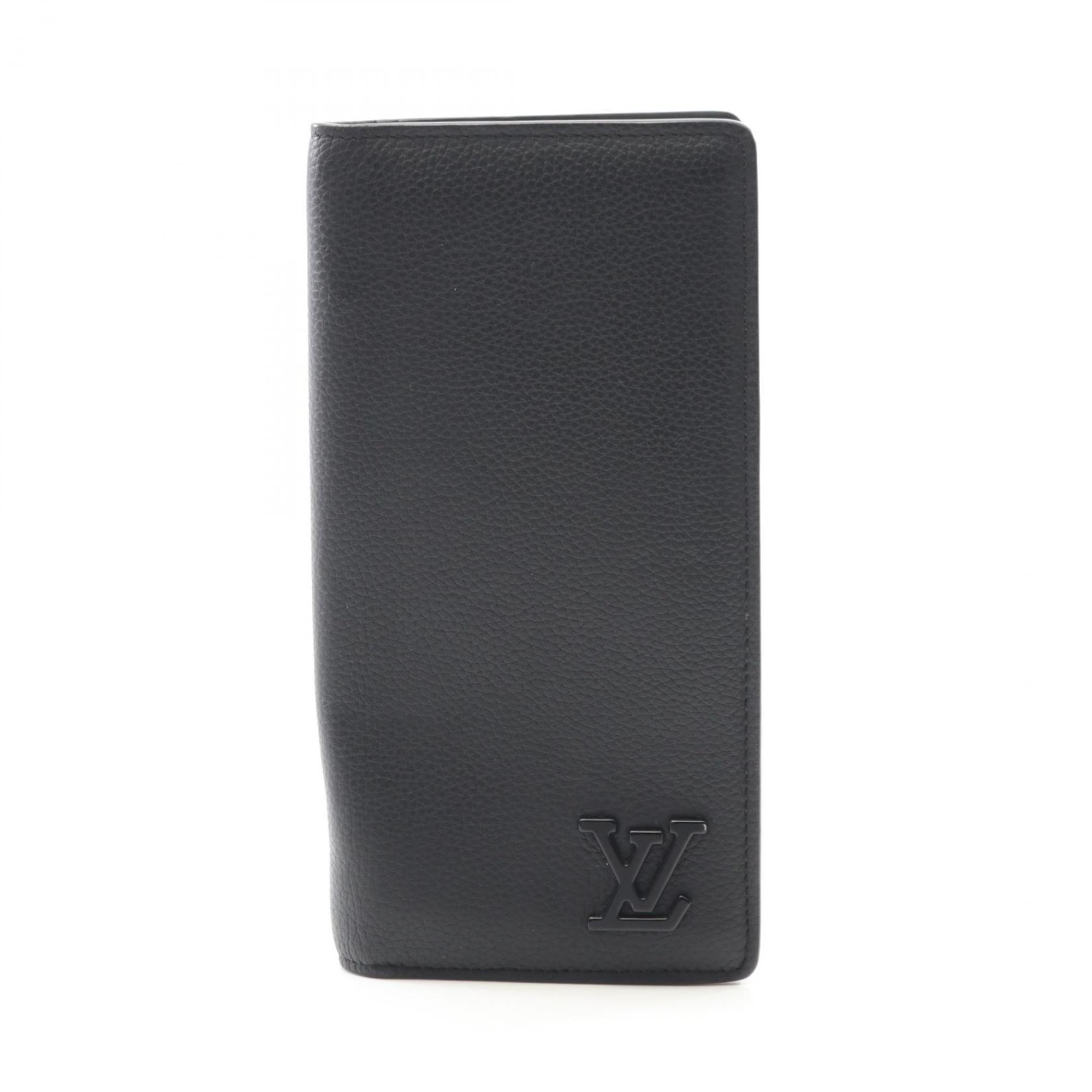 Louis Vuitton Black Leather Long Wallet (Bi-Fold) (Pre-Owned)