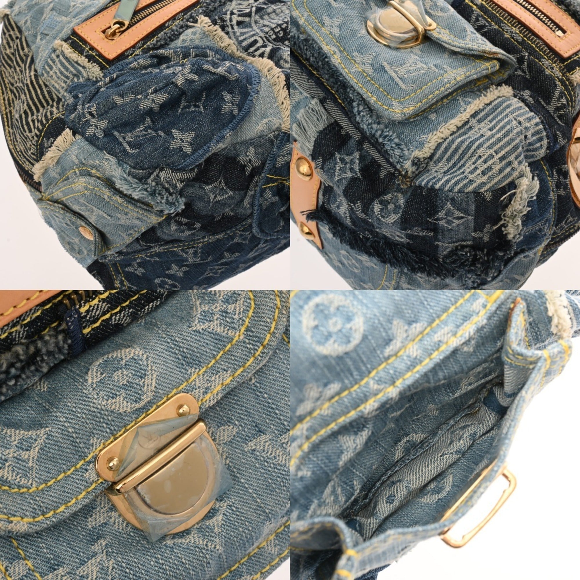 Louis Vuitton Monogram Denim Blue Monogram Denim Handbag (Pre-Owned)