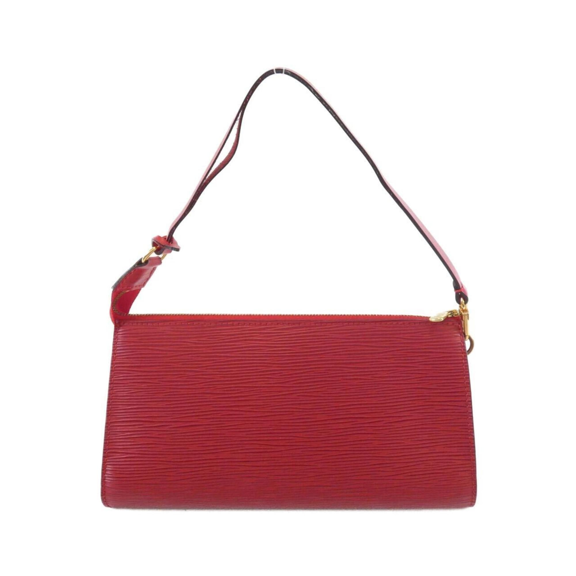 Louis Vuitton Red Color Leather Pochette Pouch (Pre-Owned)