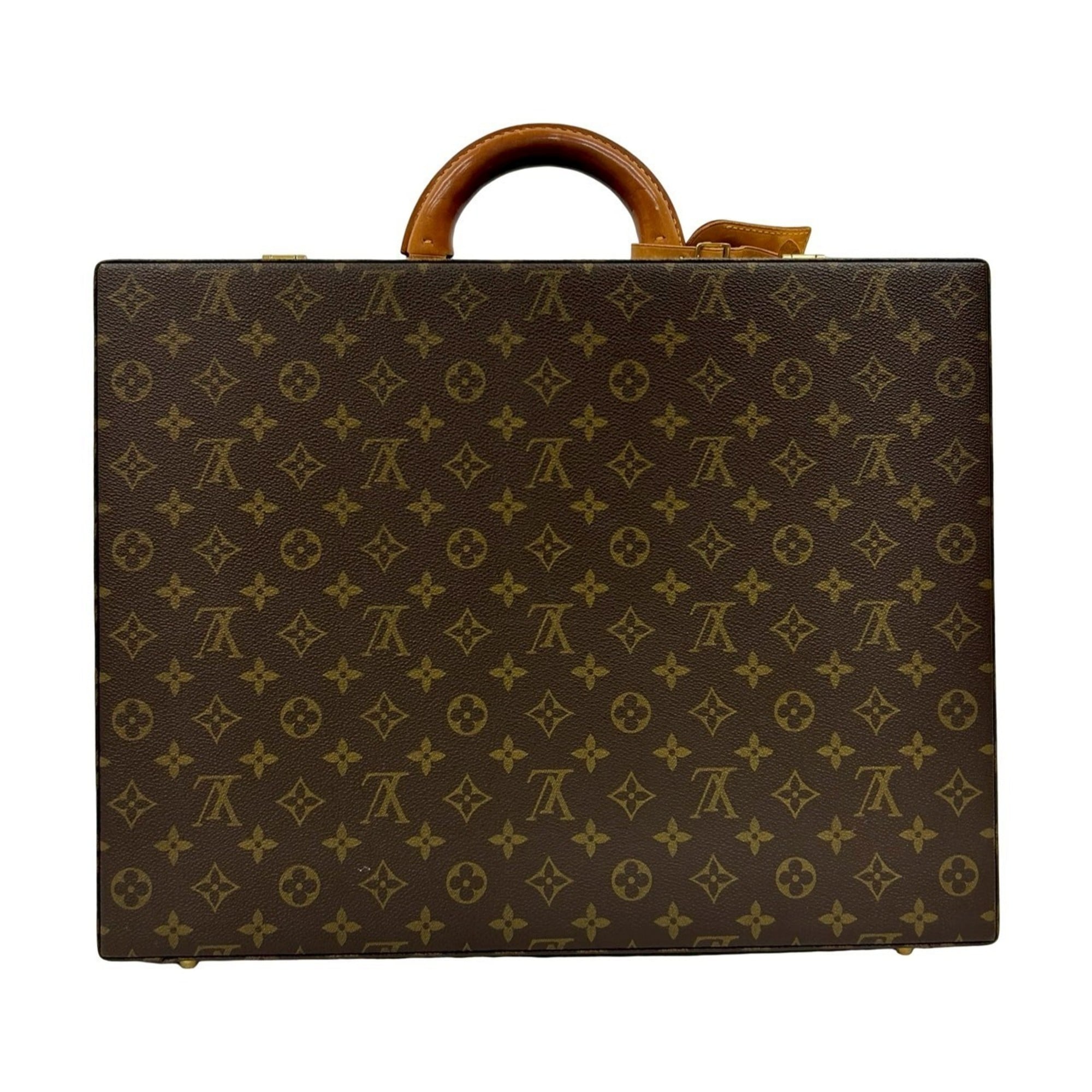 Louis Vuitton Brown Leather Pvc Briefcase (Pre-Owned)