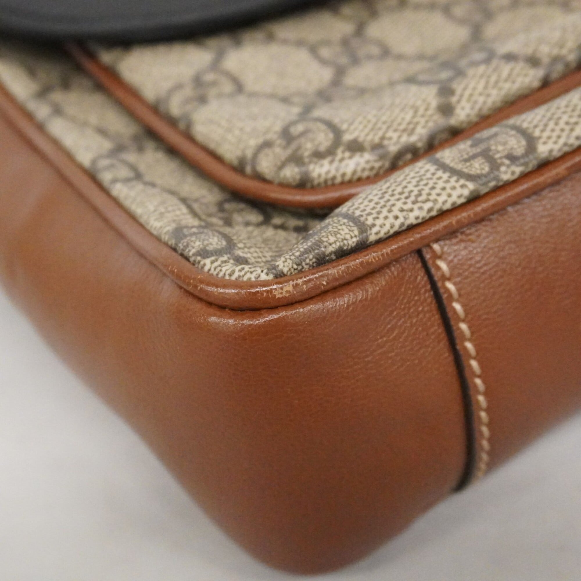 Padlock Front Pocket Flap Shoulder Bag GG Coated Canvas and Leather Small