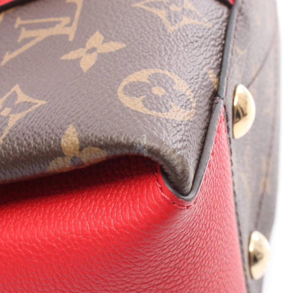 Louis Vuitton Brown Red Color Coated Canvas Pvc Leather Monogram Handbag (Pre-Owned)
