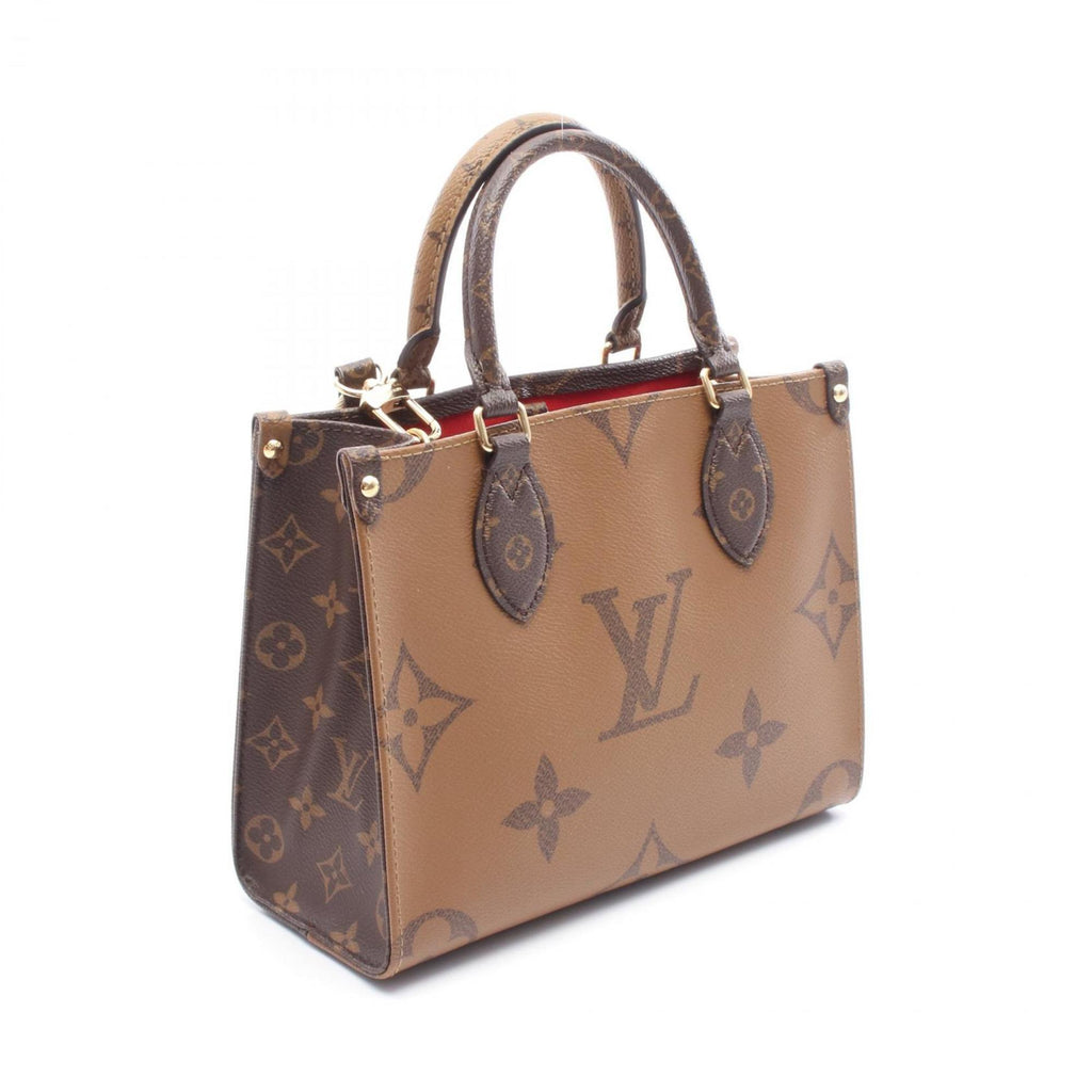 Louis Vuitton Beige Brown Monogram Reverse Coated Canvas Handbag Pouch (Pre-Owned)