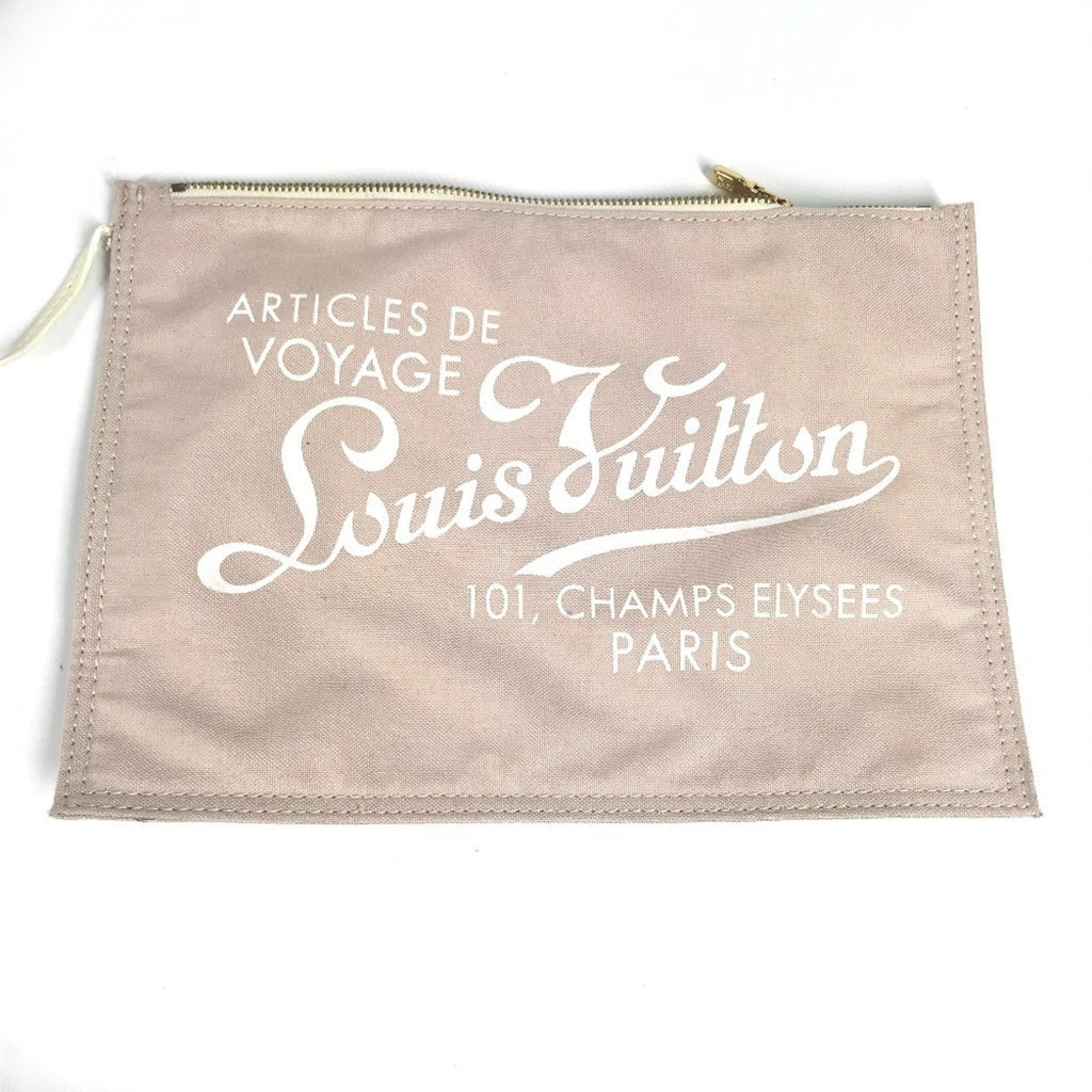 Louis Vuitton Beige White Canvas Leather Shoulder Bag Tote Bag (Pre-Owned)