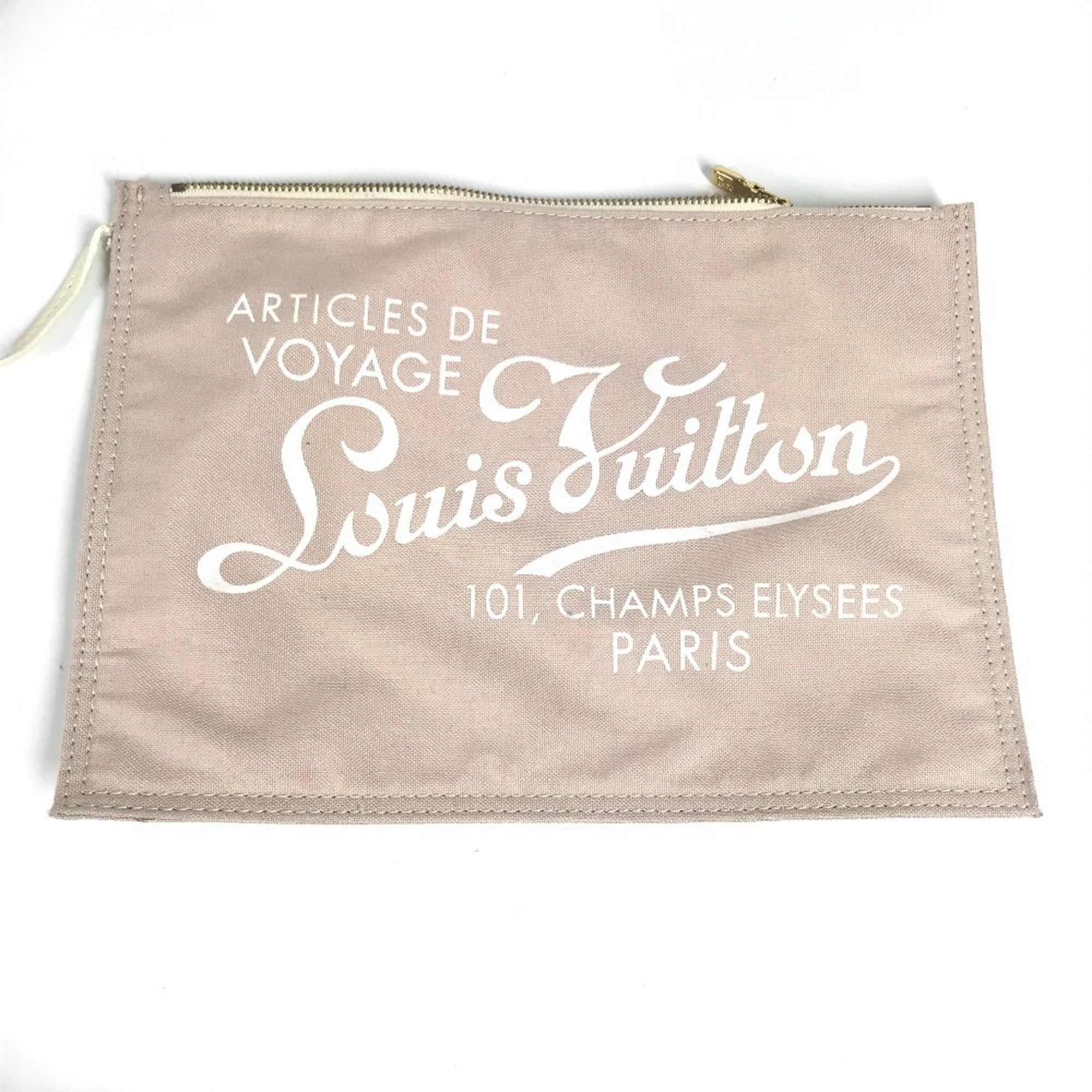 Louis Vuitton Beige White Canvas Leather Shoulder Bag Tote Bag (Pre-Owned)