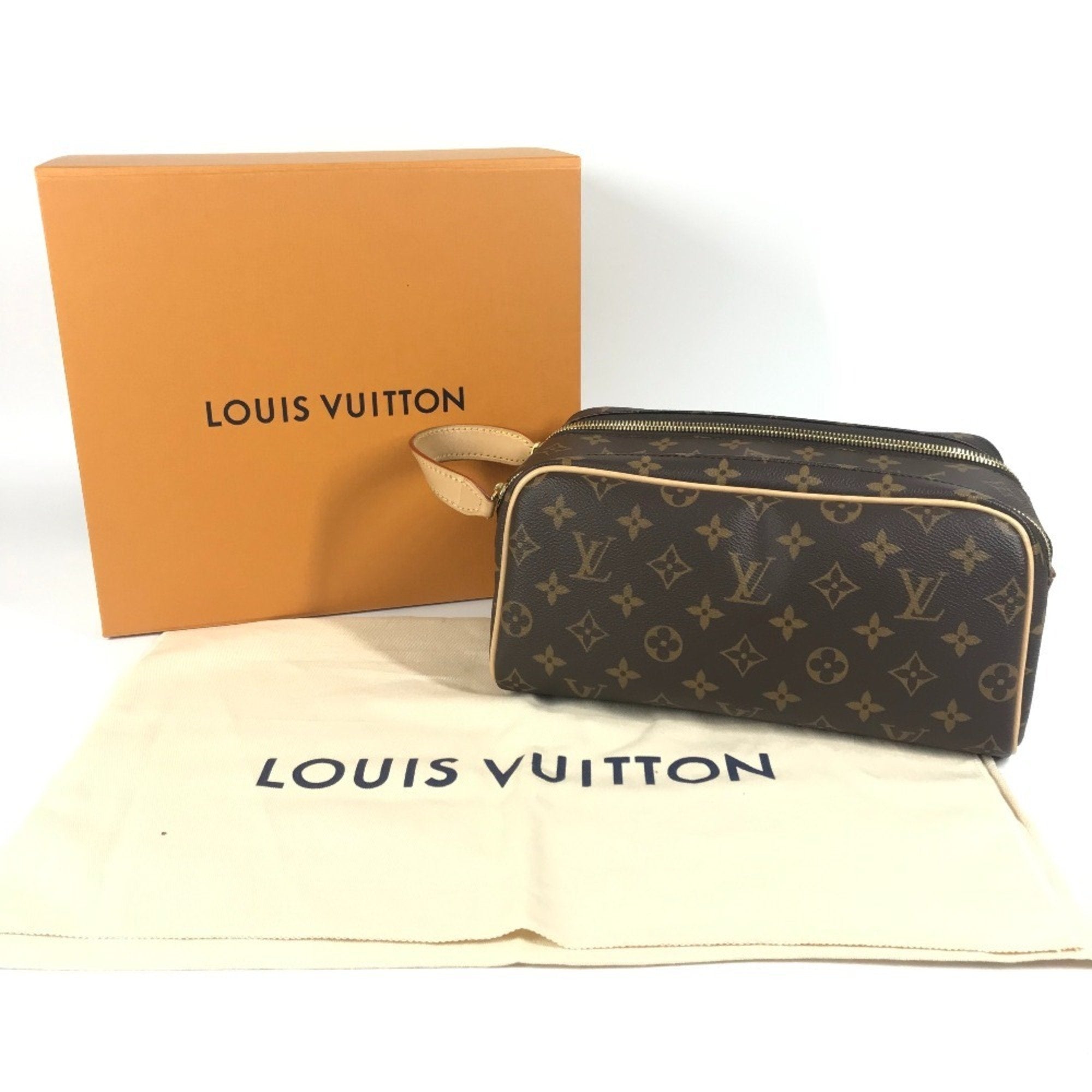 Louis Vuitton Brown Monogram Canvas Clutch Bag Pouch (Pre-Owned)
