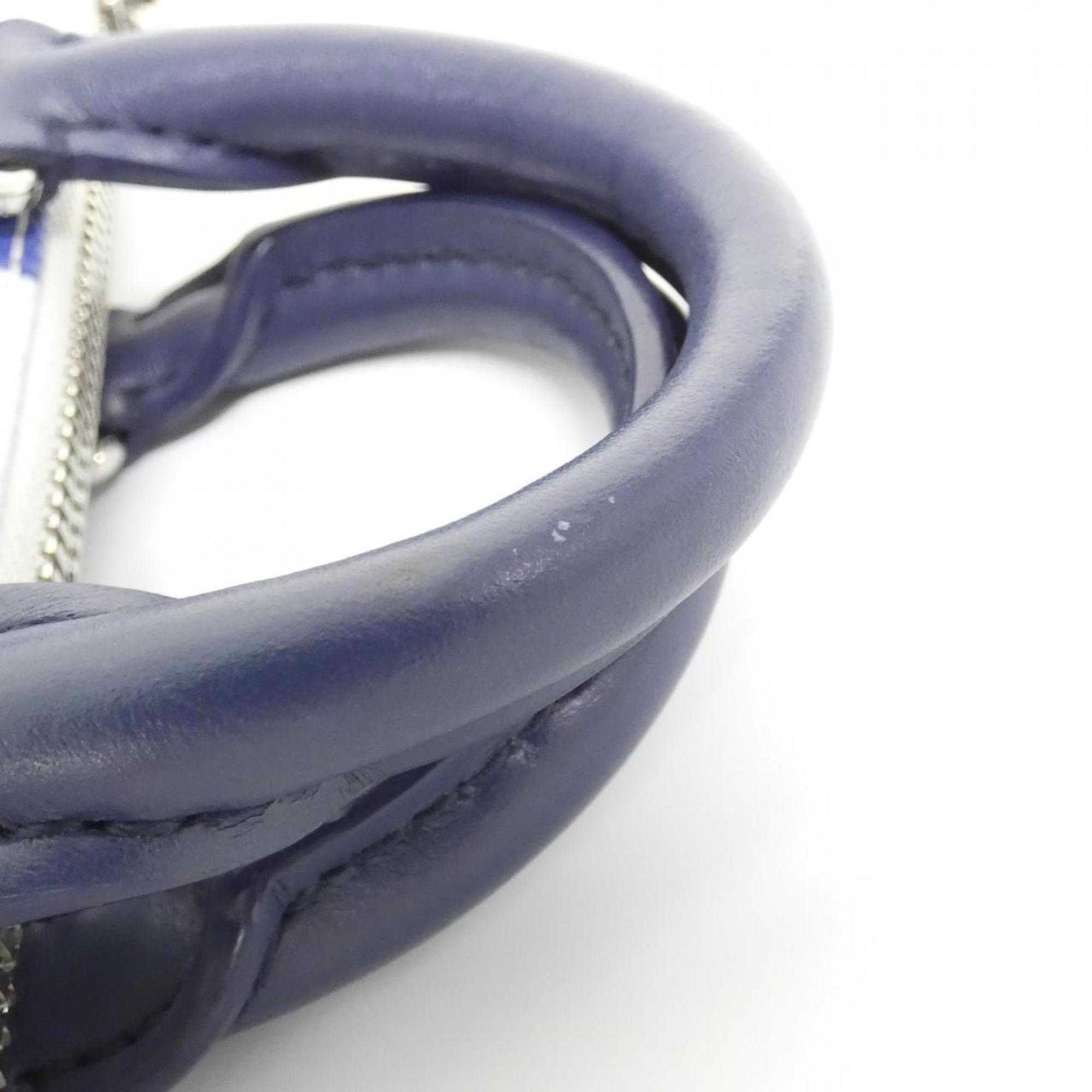 Louis Vuitton Blue Coated Canvas Boston Bag (Pre-Owned)