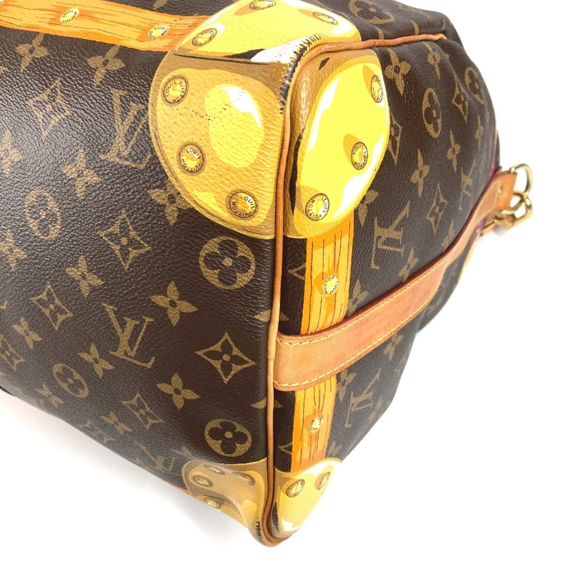 Louis Vuitton Monogram Brown Pink Monogram Boston Bag Shoulder Bag (Pre-Owned)