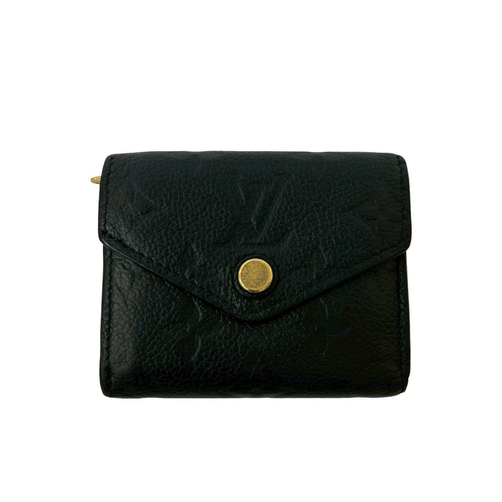 Louis Vuitton Black Leather Wallet (Tri-Fold) (Pre-Owned)