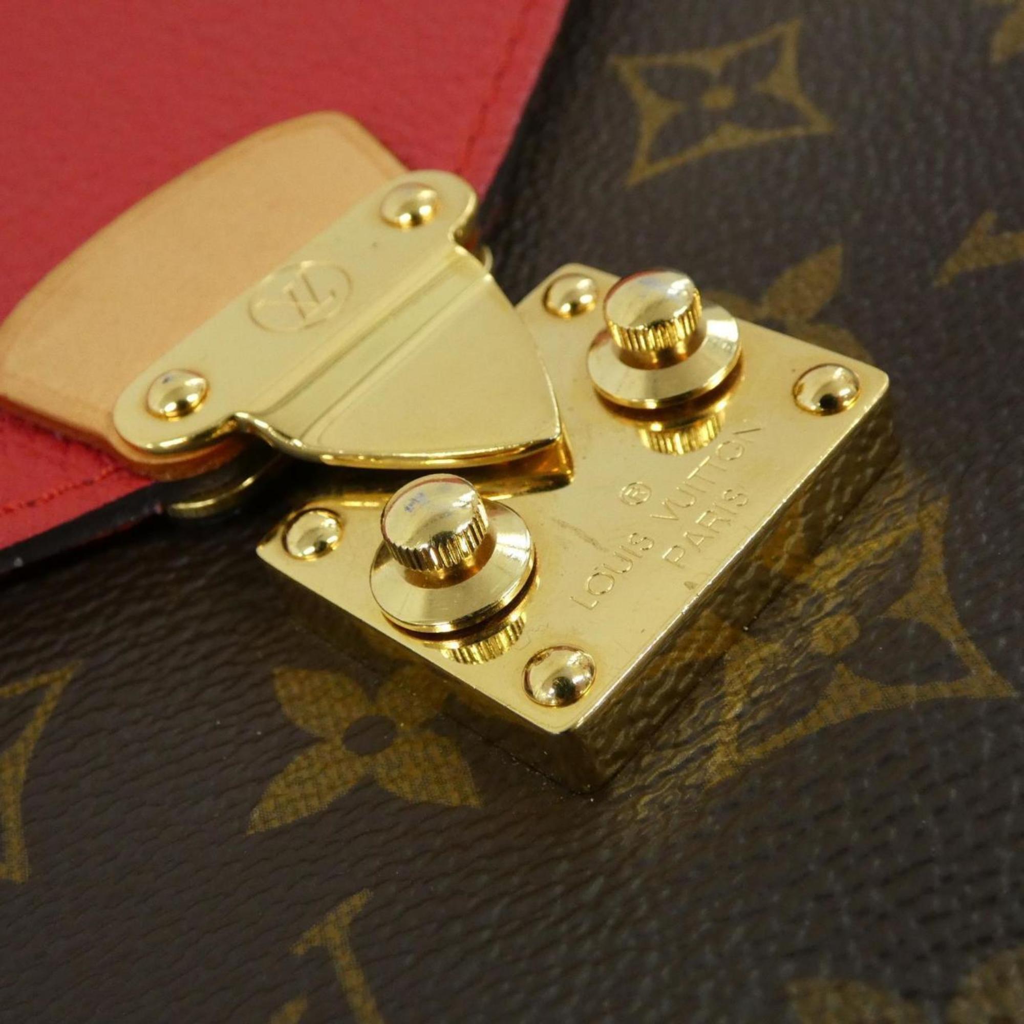 Louis Vuitton Cerise Marron Coated Canvas Leather Shoulder Bag (Pre-Owned)