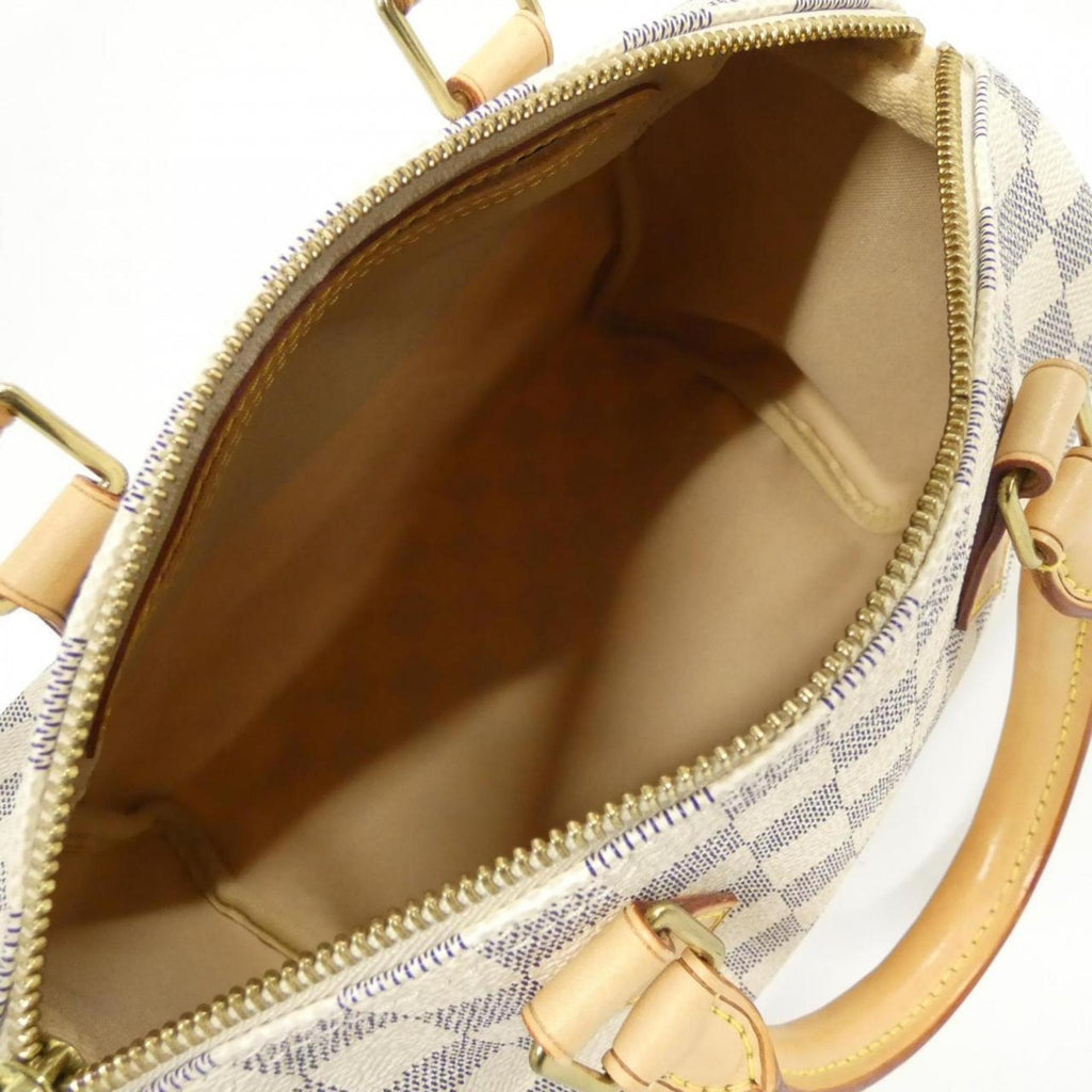 Louis Vuitton Azur White Coated Canvas Boston Bag (Pre-Owned)