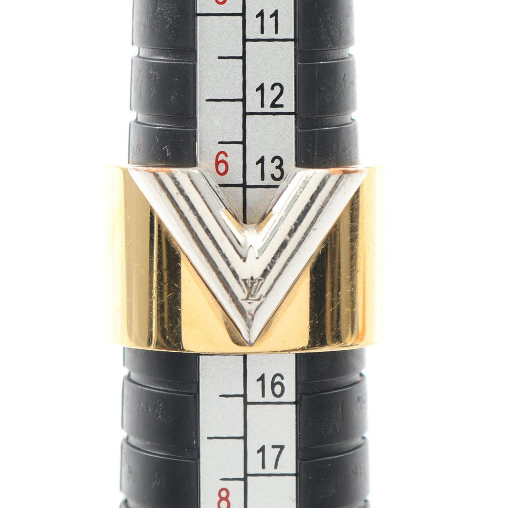 Louis Vuitton Gold Silver Gold Plating Stainless Steel Band Ring (Pre-Owned)