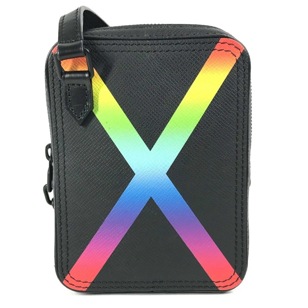 Louis Vuitton Black Multi-Color Taiga Leather Pochette Shoulder Bag (Pre-Owned)