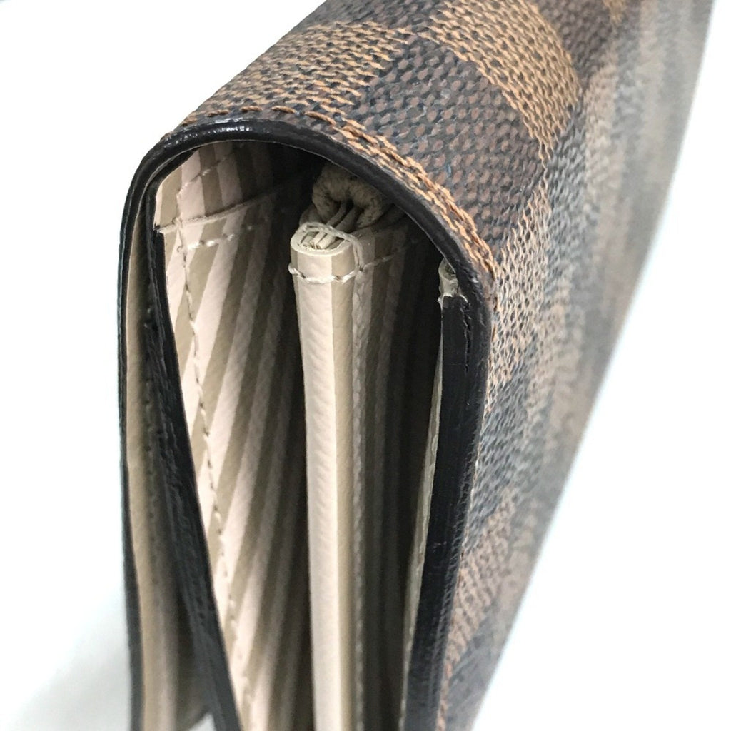 Louis Vuitton Damier Brown Damier Canvas Ebene Damier Canvas Long Wallet (Bi-Fold) (Pre-Owned)