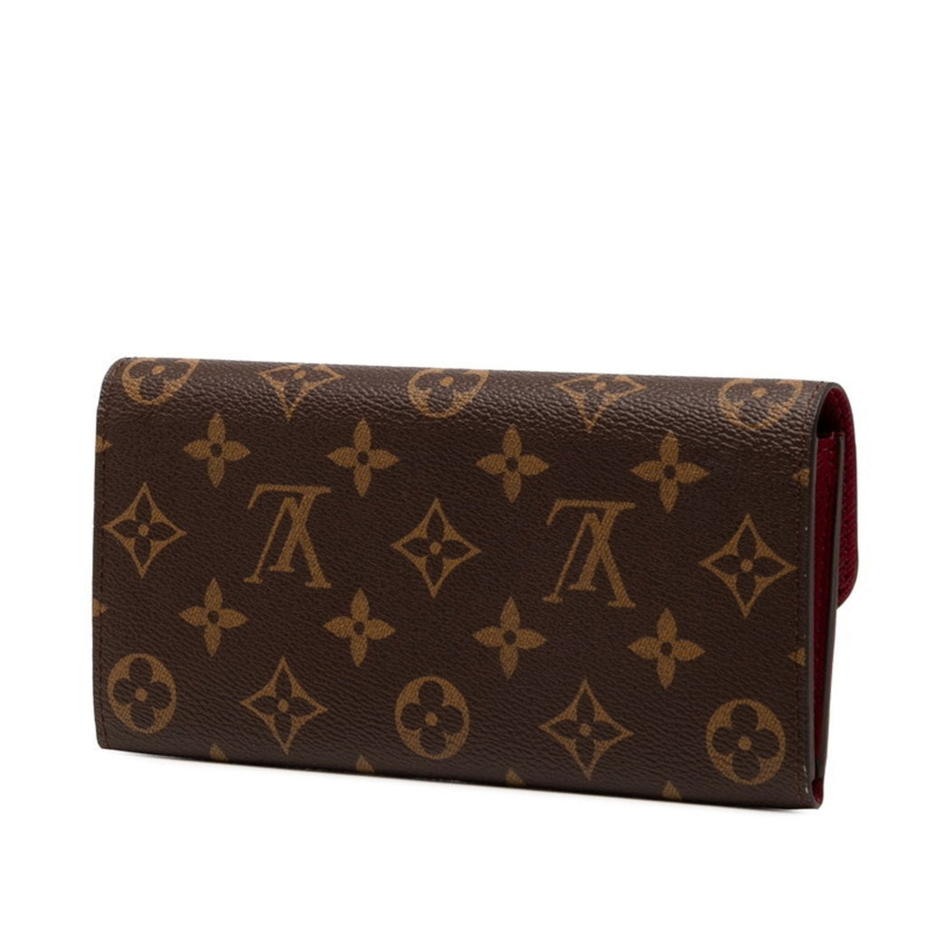 Louis Vuitton Brown Fuchsia Pink Pvc Leather Long Wallet (Bi-Fold) (Pre-Owned)