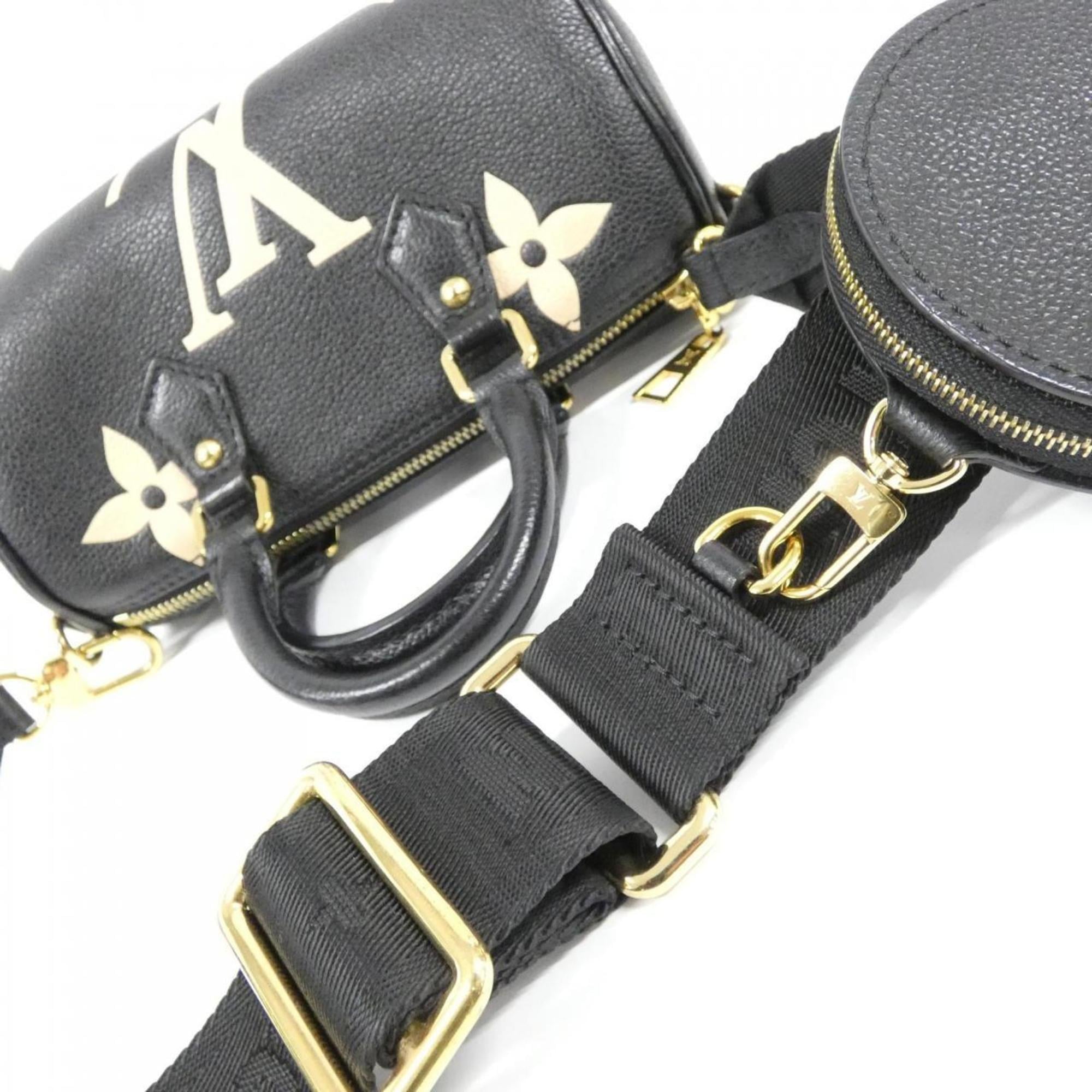 Louis Vuitton Monogram Empreinte Beige Black Leather Shoulder Bag (Pre-Owned)