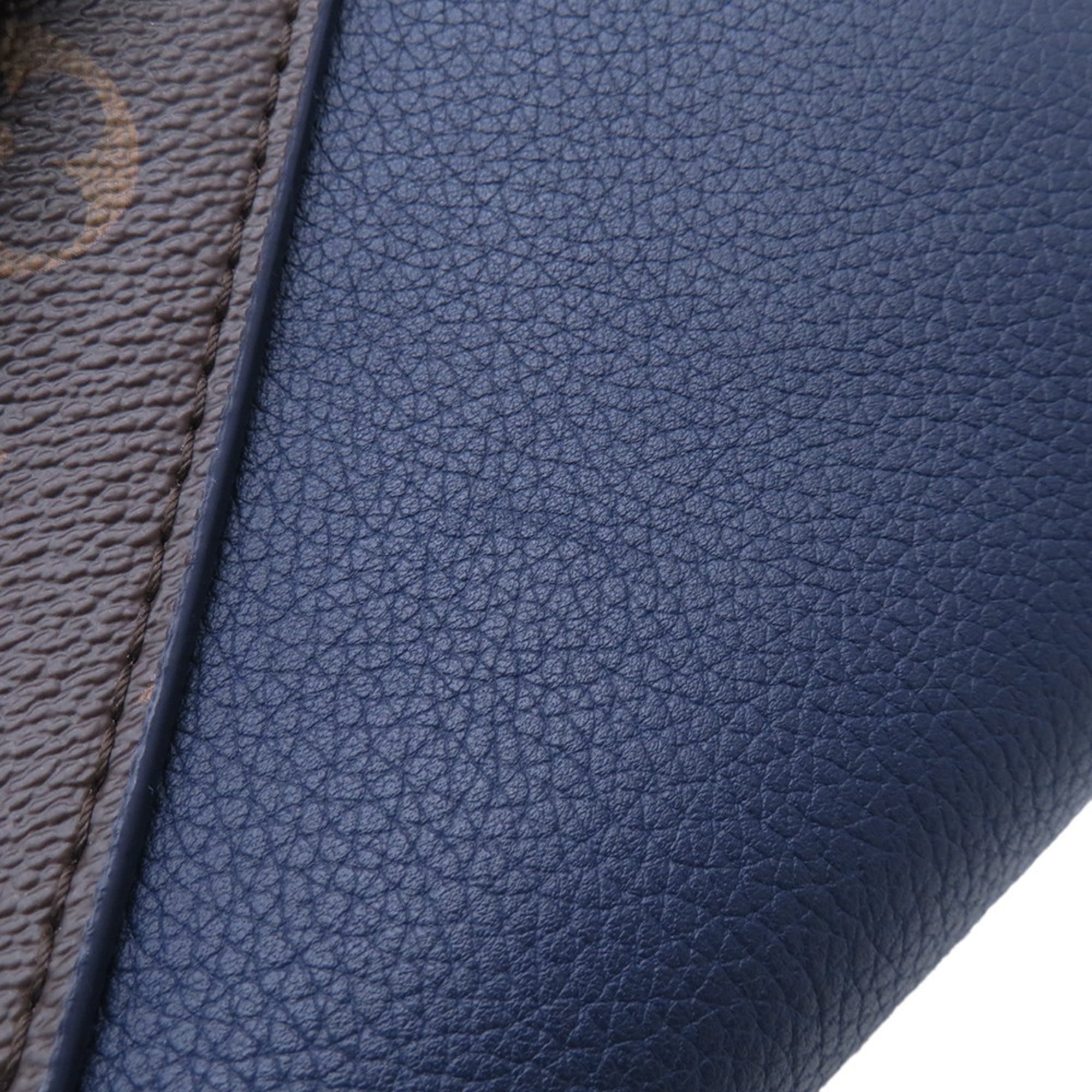 Louis Vuitton Monogram Navy Blue Leather Handbag (Pre-Owned)