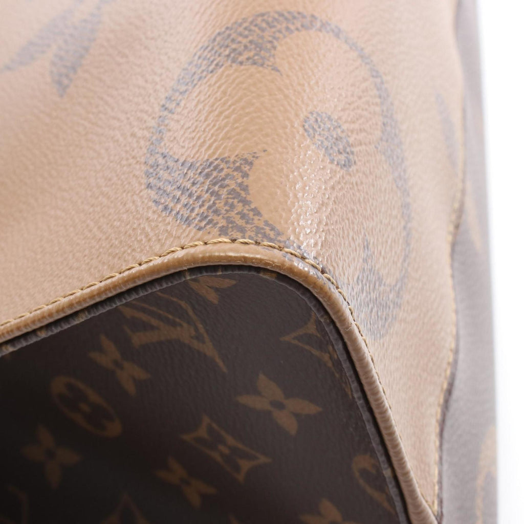 Louis Vuitton Beige Brown Monogram Coated Canvas Tote Bag (Pre-Owned)