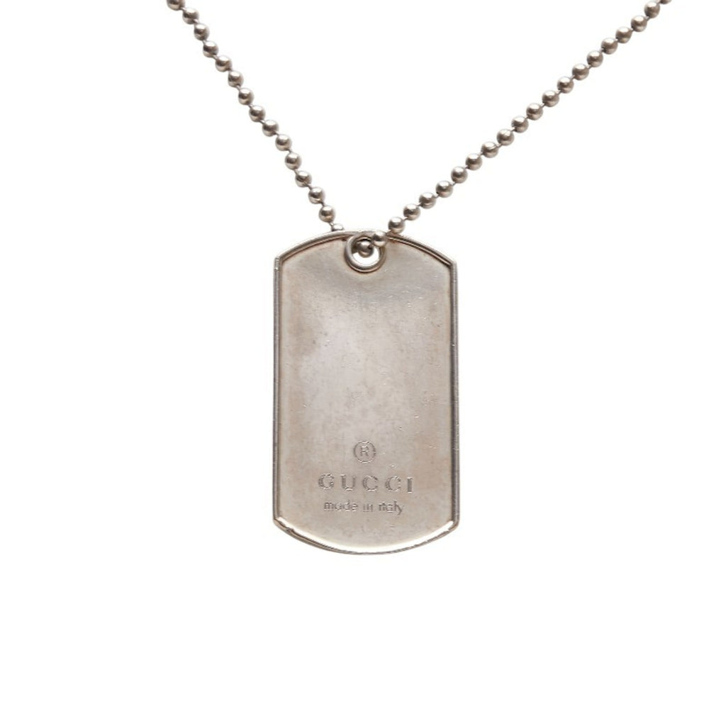Dog Tag Pendant Necklace Sterling Silver
