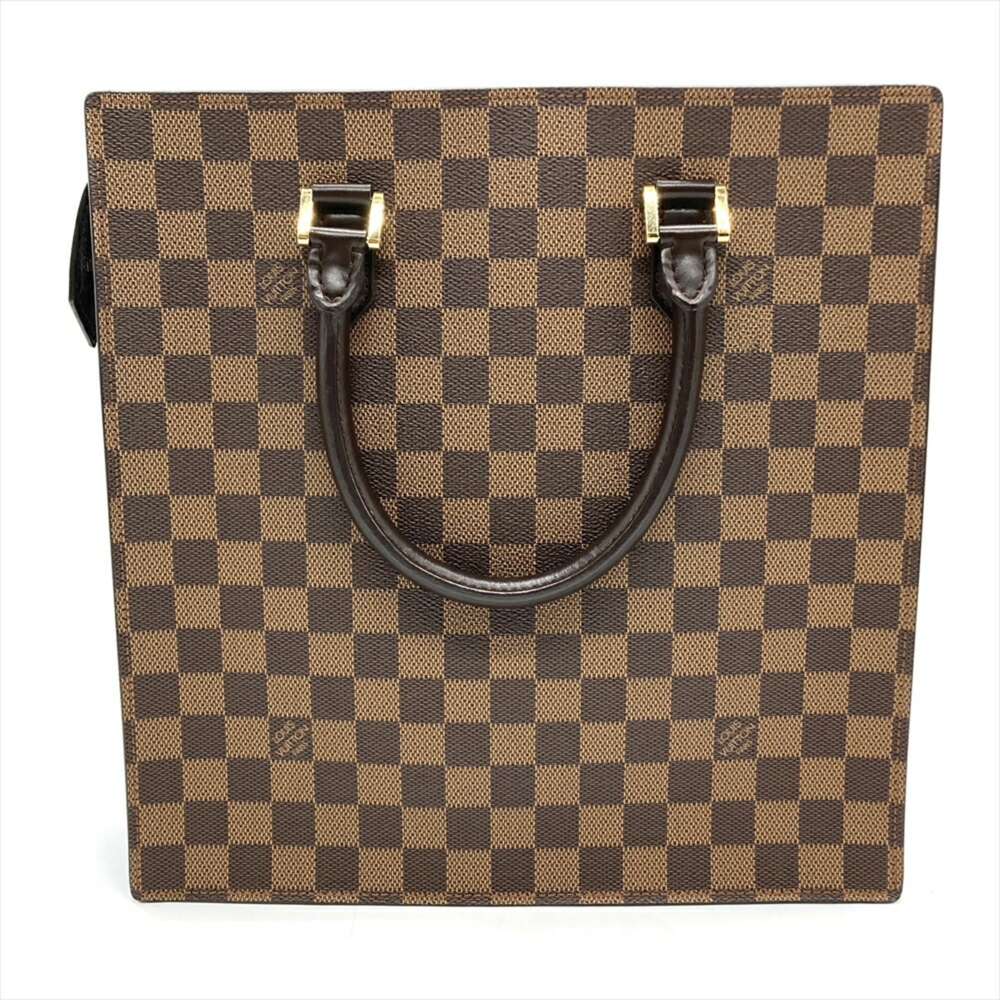 Louis Vuitton Damier Brown Damier Canvas Ebene Leather Handbag (Pre-Owned)