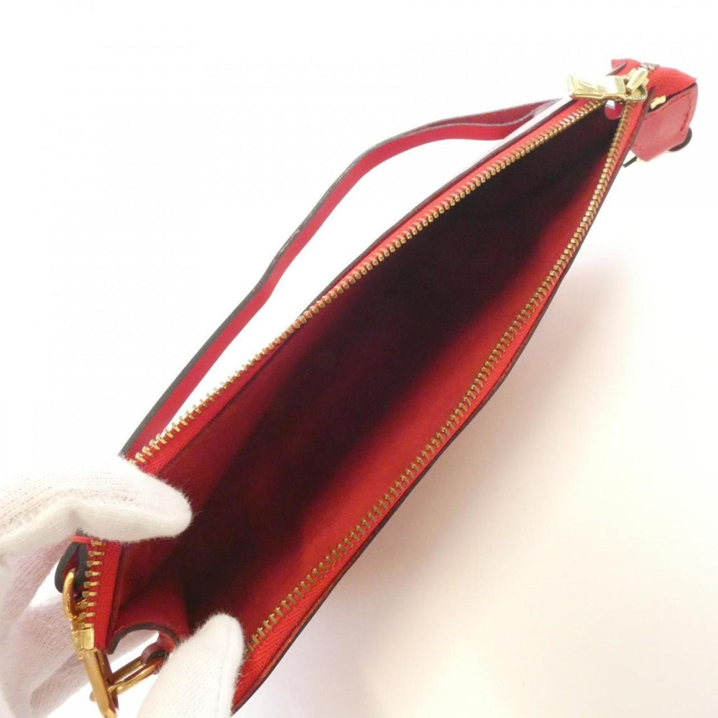 Louis Vuitton Red Color Leather Pochette Pouch (Pre-Owned)
