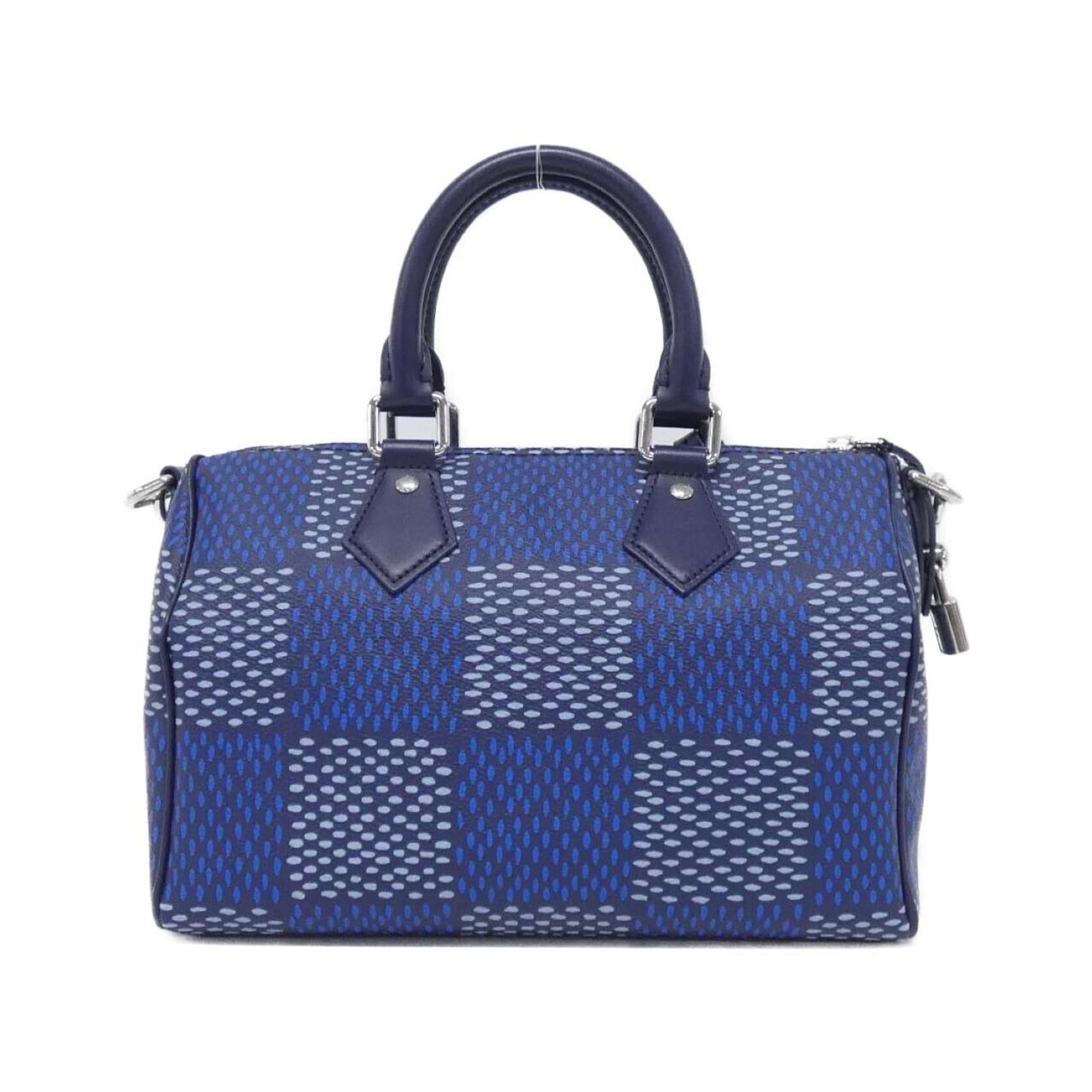 Louis Vuitton Blue Coated Canvas Boston Bag (Pre-Owned)
