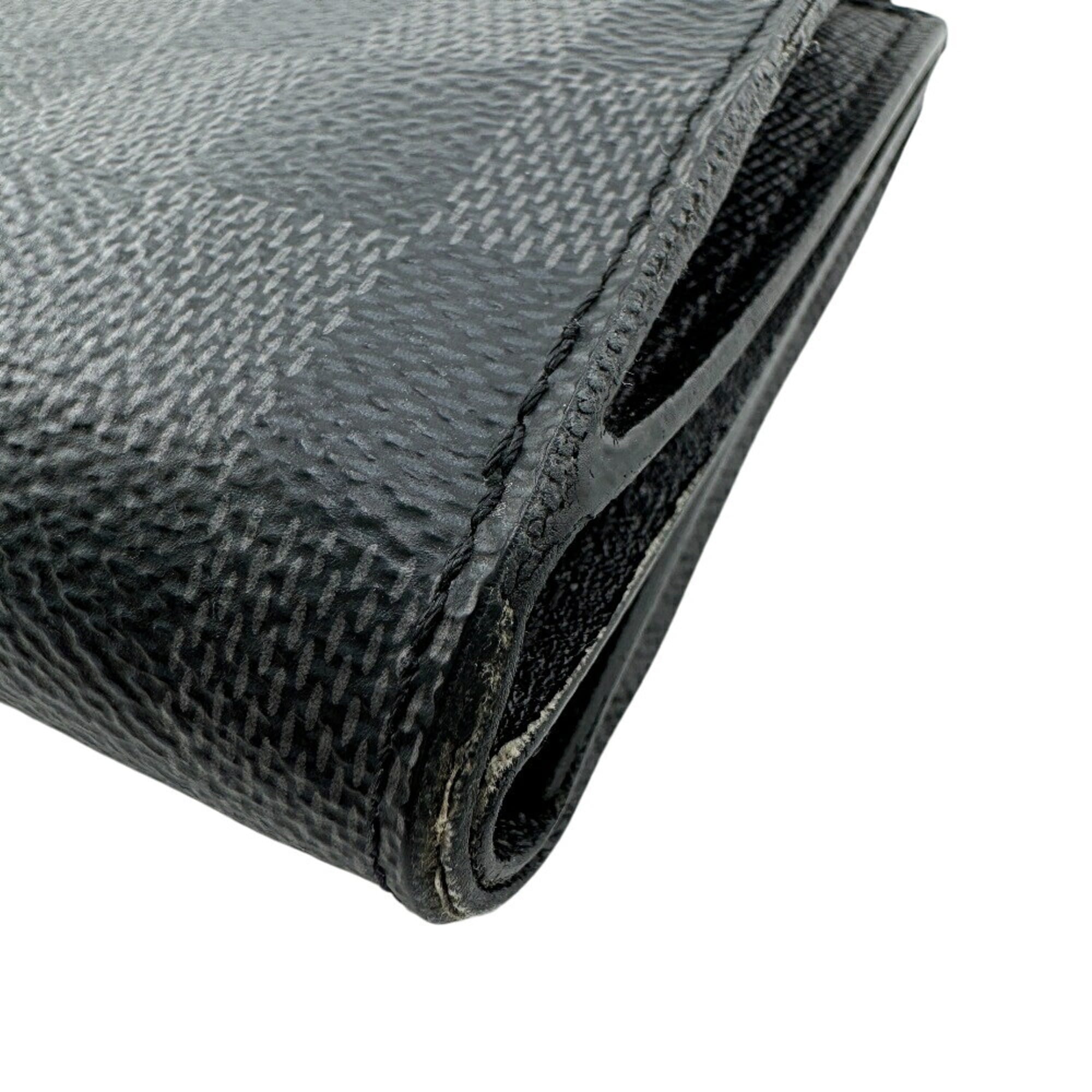Louis Vuitton Black Gray Leather Wallet (Bi-Fold) (Pre-Owned)