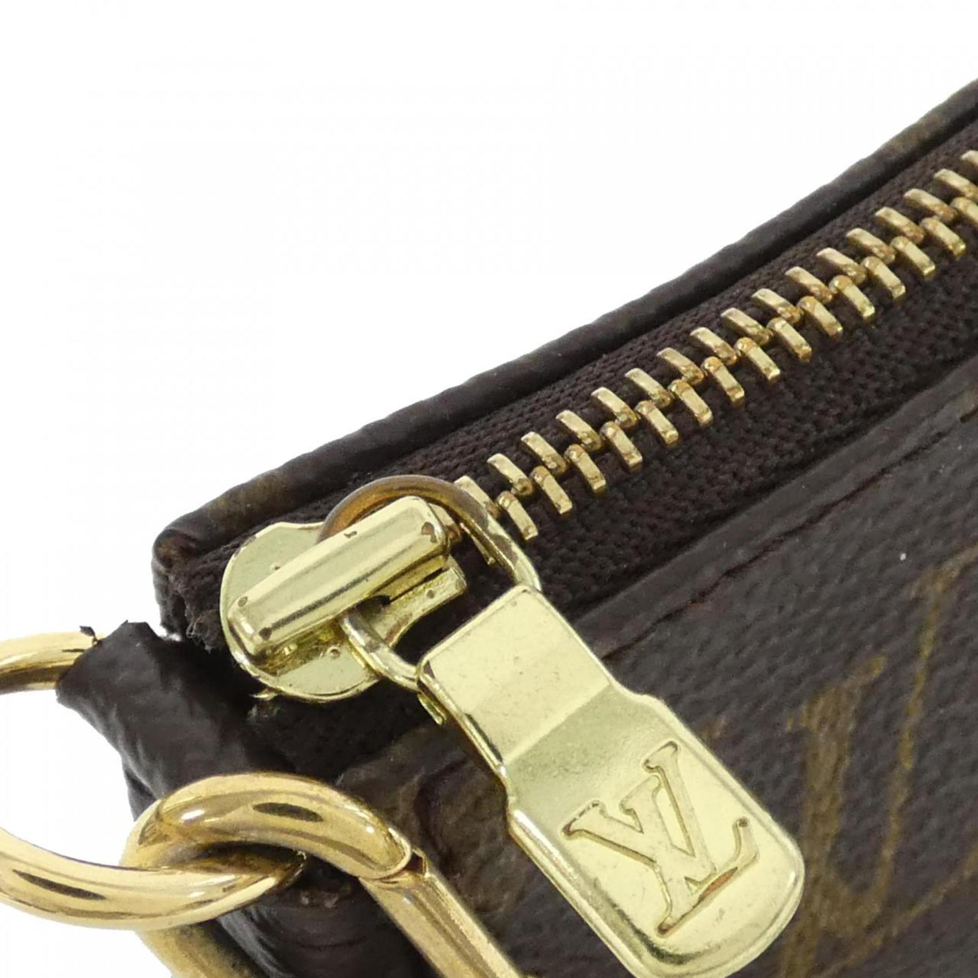 Louis Vuitton Monogram Marron Coated Canvas Pouch (Pre-Owned)