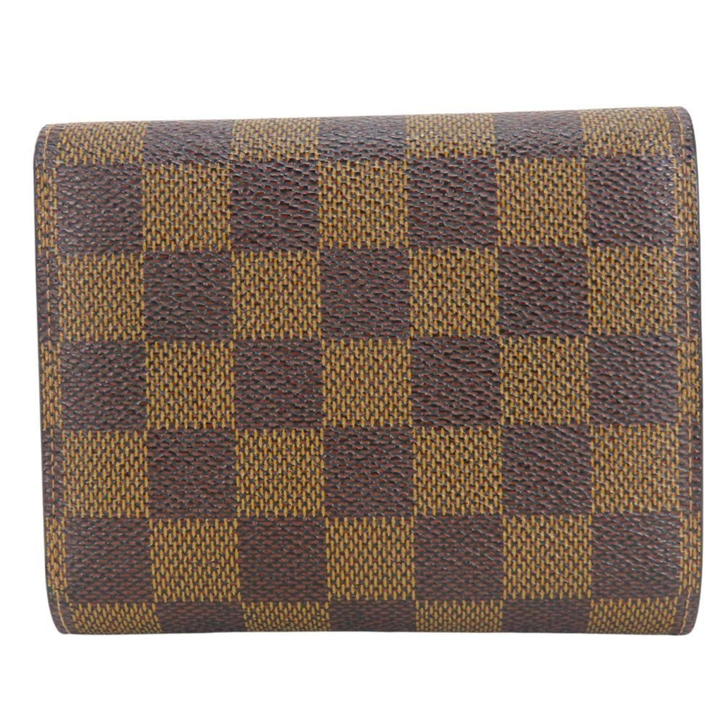 Louis Vuitton Brown Damier Canvas Ebene Damier Canvas Wallet (Tri-Fold) (Pre-Owned)