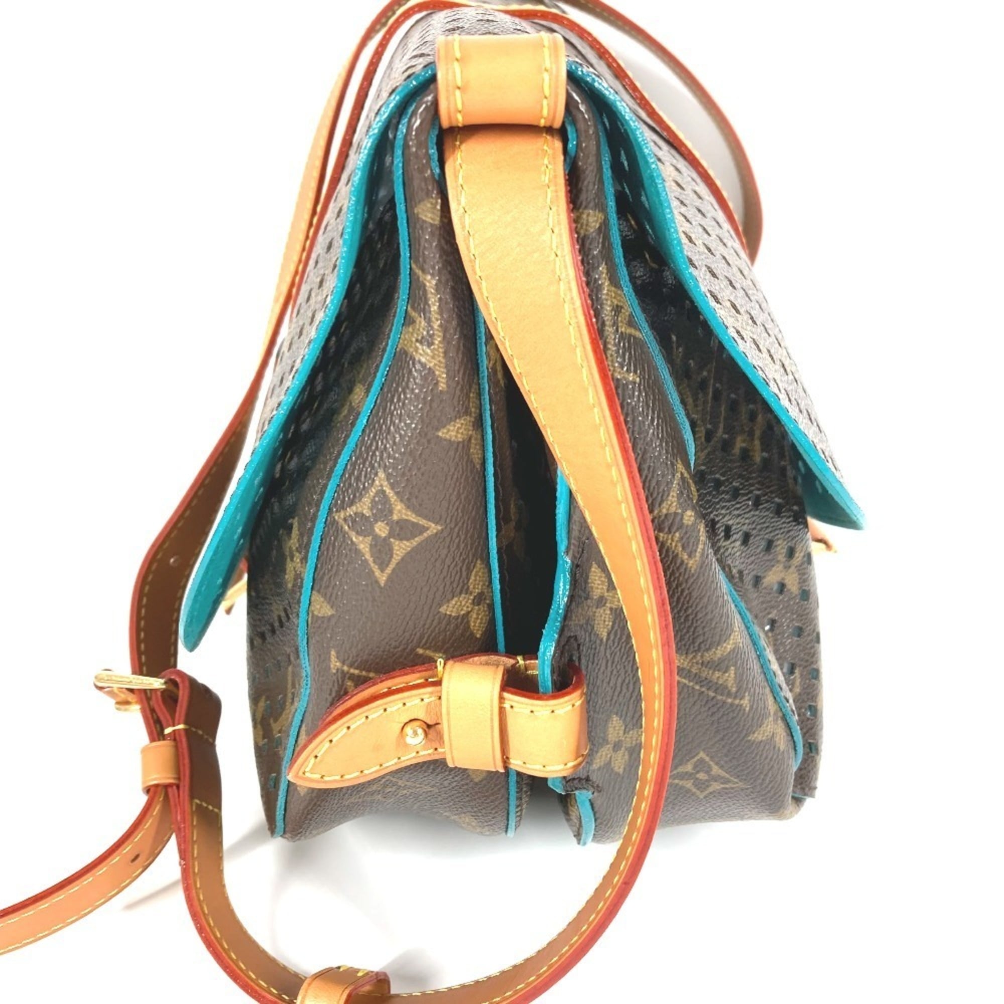 Louis Vuitton Blue Brown Monogram Monogram Perforated Shoulder Bag (Pre-Owned)