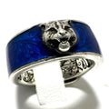 Tiger Head Garden Ring Enamel and Sterling Silver
