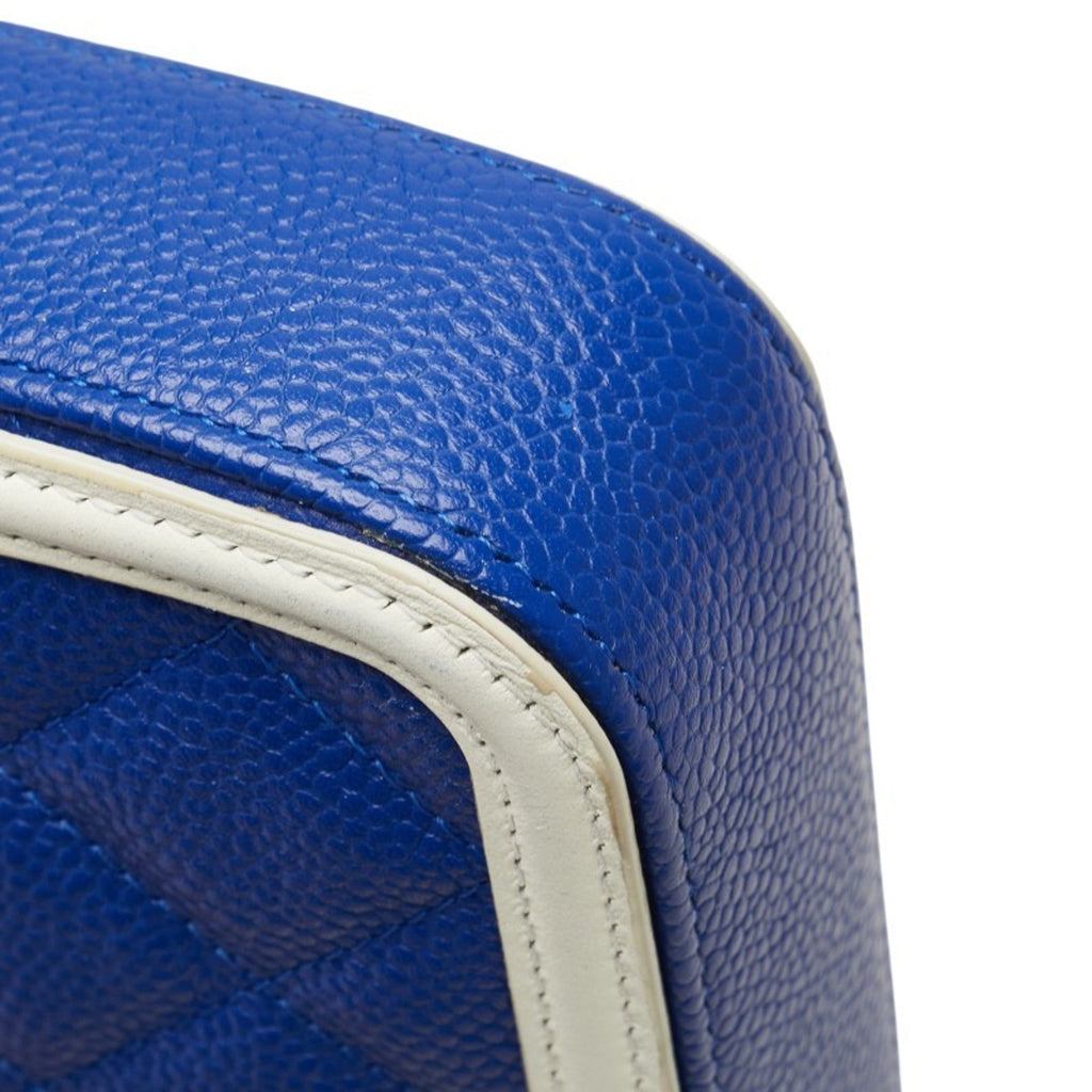 Filigree Double Zip Clutch with Chain Quilted Caviar