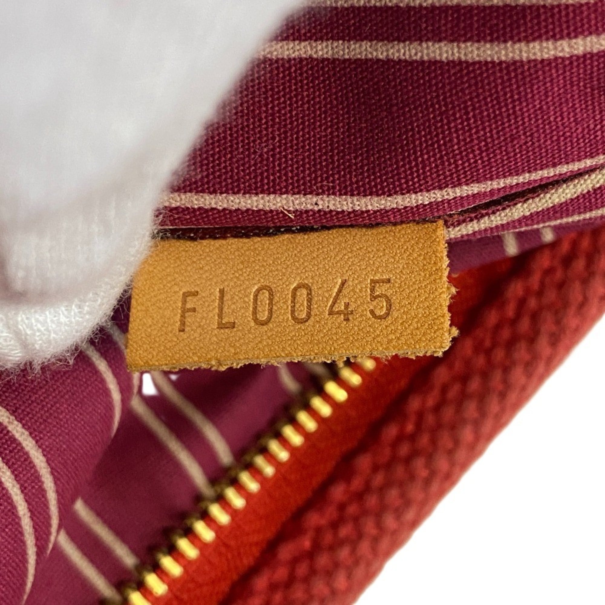 Louis Vuitton Red Color Canvas Handbag (Pre-Owned)