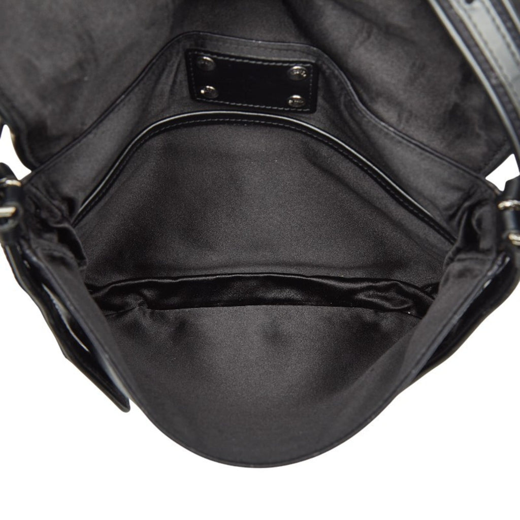 Louis Vuitton Black Noir Satin Leather Shoulder Bag (Pre-Owned)