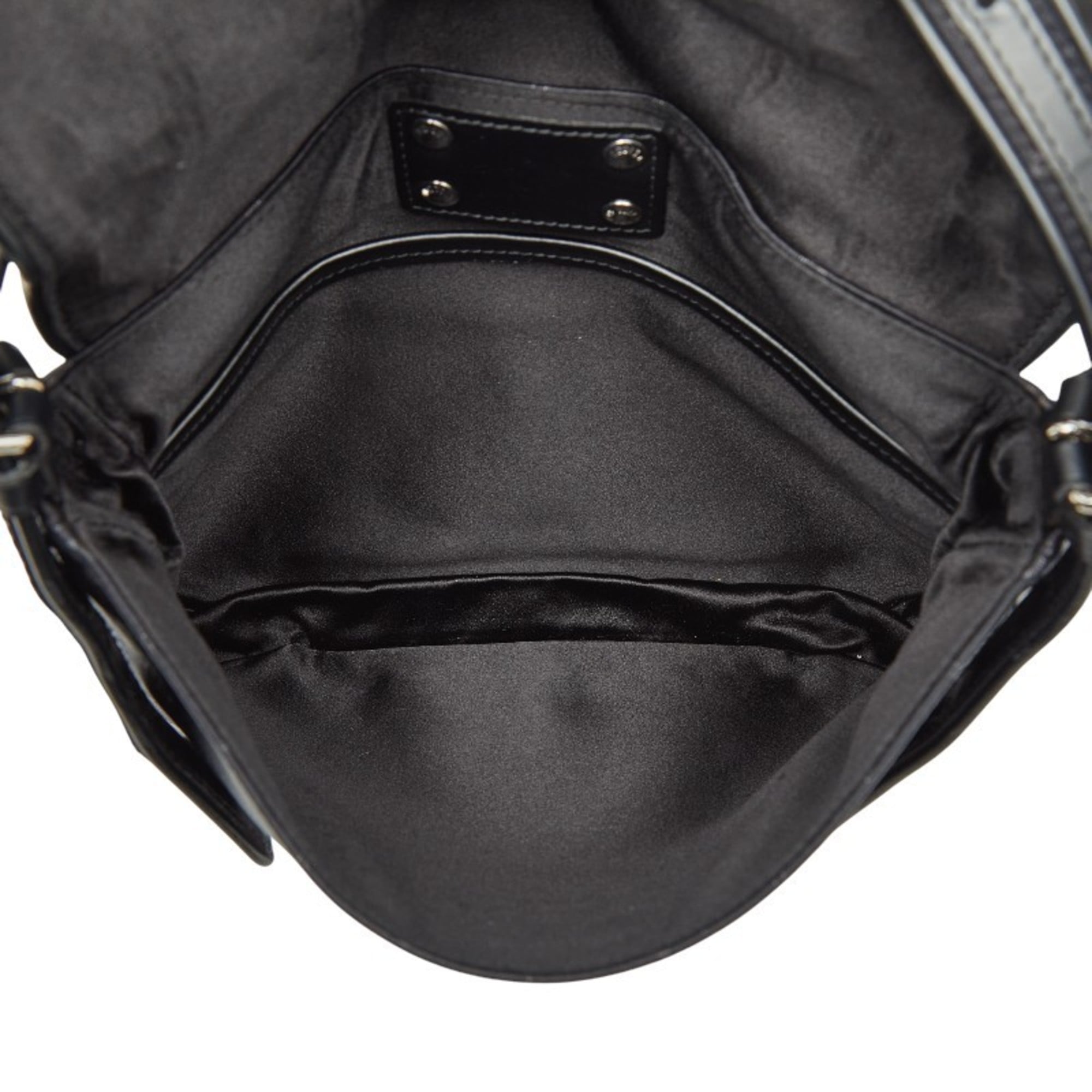 Louis Vuitton Black Noir Satin Leather Shoulder Bag (Pre-Owned)