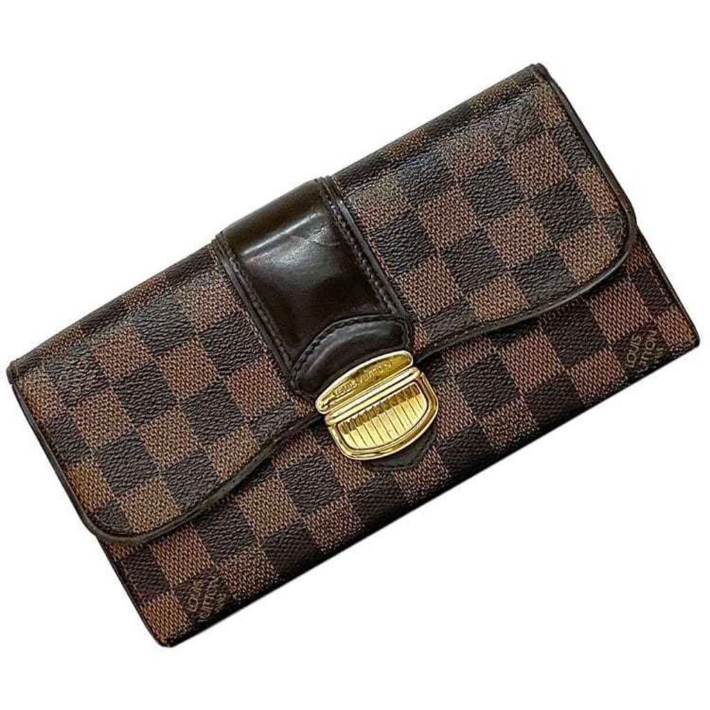 Louis Vuitton Damier Brown Damier Canvas Ebene Damier Canvas Long Wallet (Bi-Fold) (Pre-Owned)