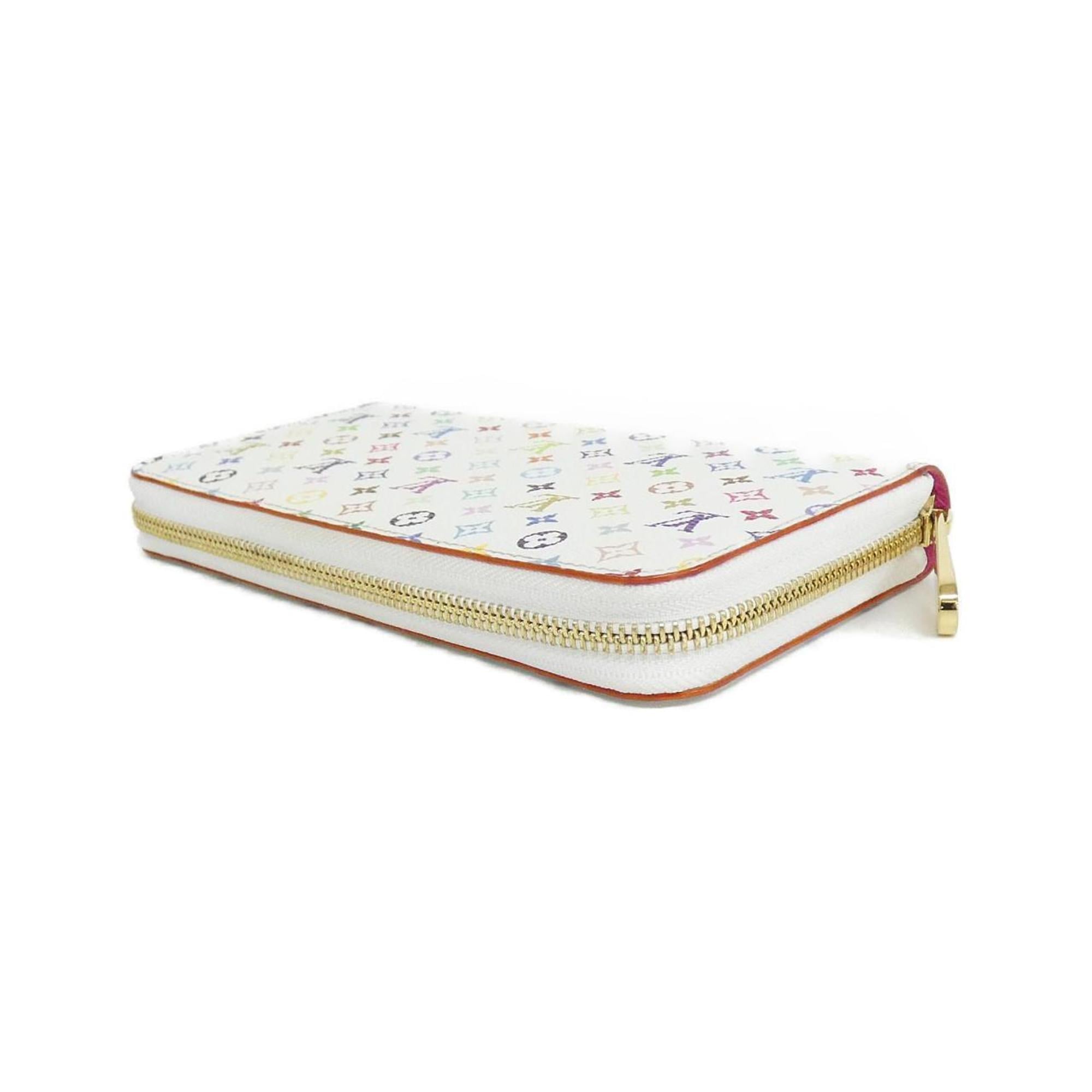 Louis Vuitton Multi-Color White Coated Canvas Long Wallet (Bi-Fold) (Pre-Owned)