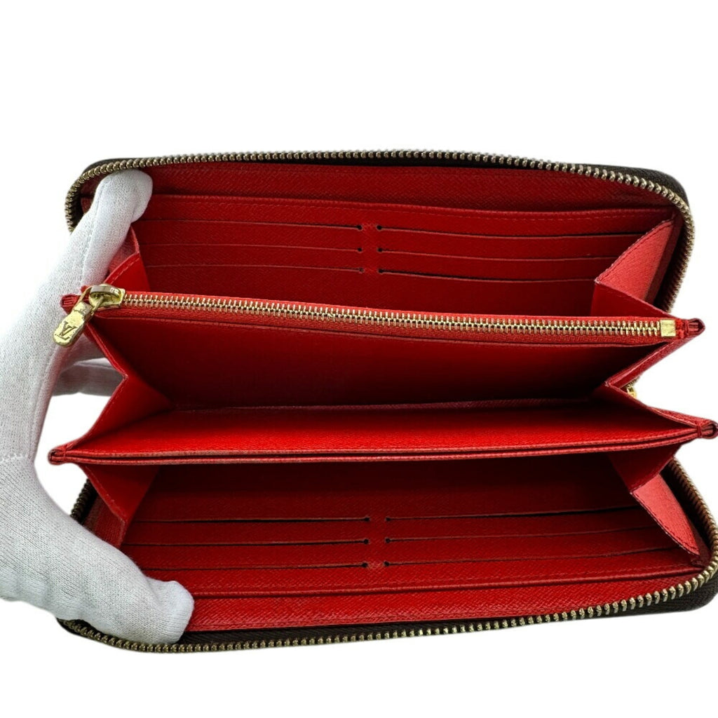 Louis Vuitton Brown Red Color Leather Long Wallet (Bi-Fold) (Pre-Owned)