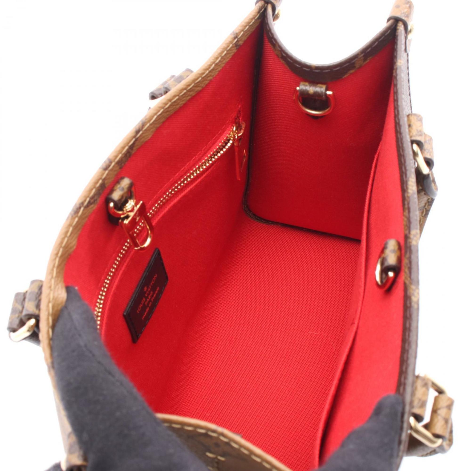 Louis Vuitton Beige Brown Coated Canvas Handbag (Pre-Owned)
