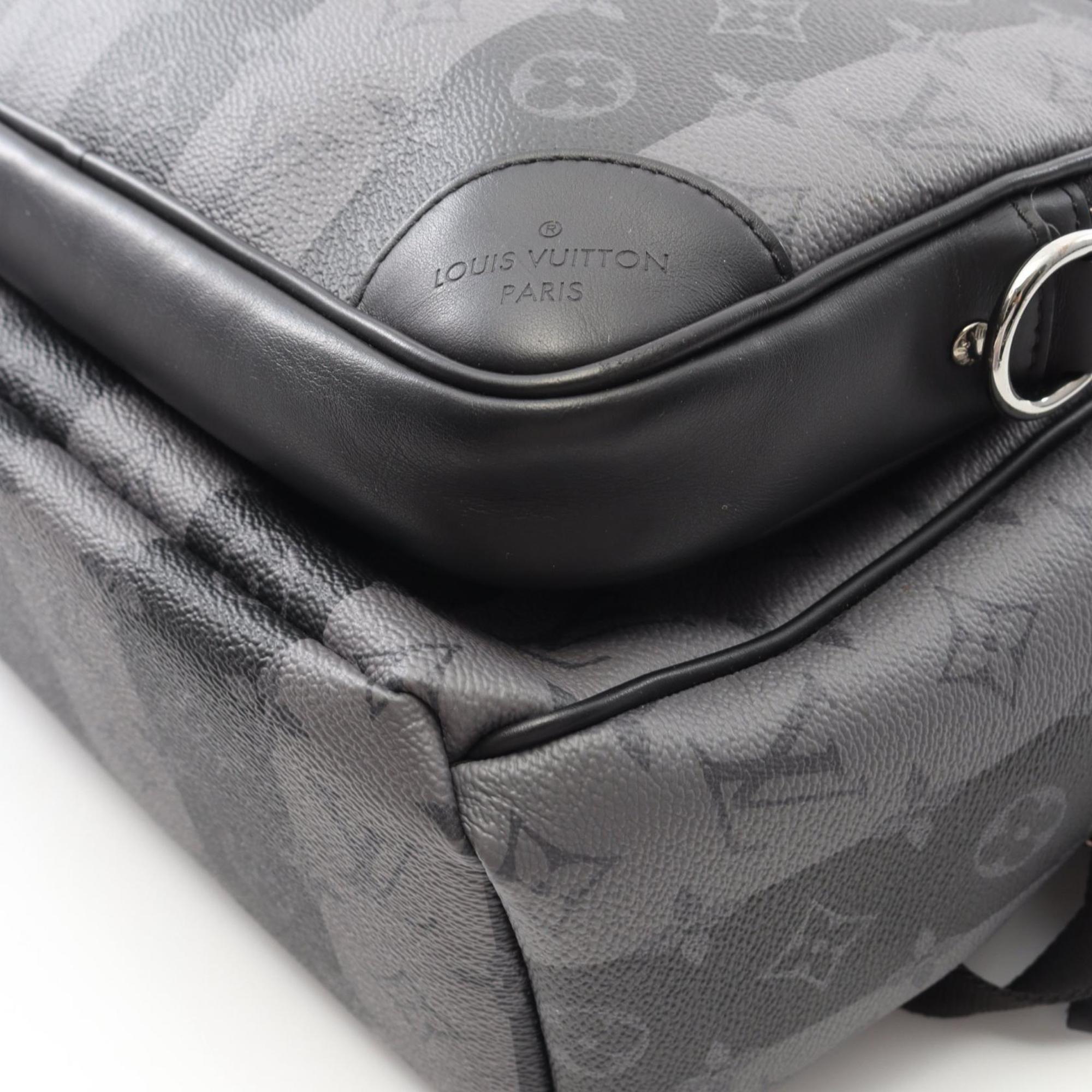 Louis Vuitton Black Gray Coated Canvas Backpack (Pre-Owned)