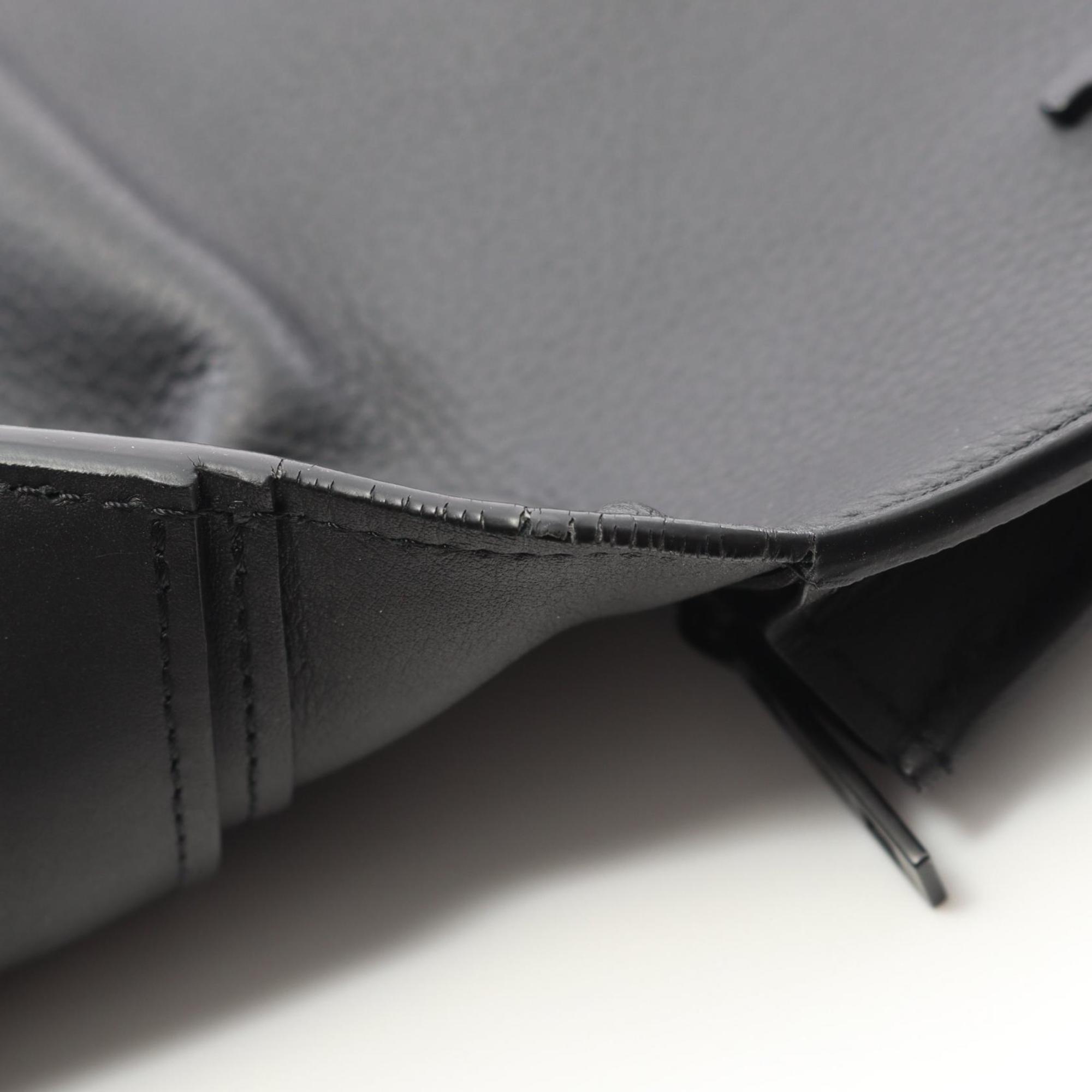 Louis Vuitton Black Leather Long Wallet (Bi-Fold) (Pre-Owned)