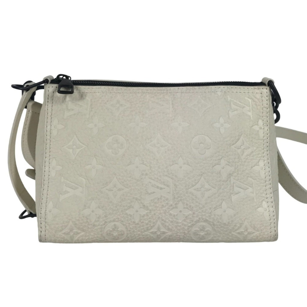 Louis Vuitton Monogram Empreinte White Leather Clutch Bag Pochette Shoulder Bag (Pre-Owned)