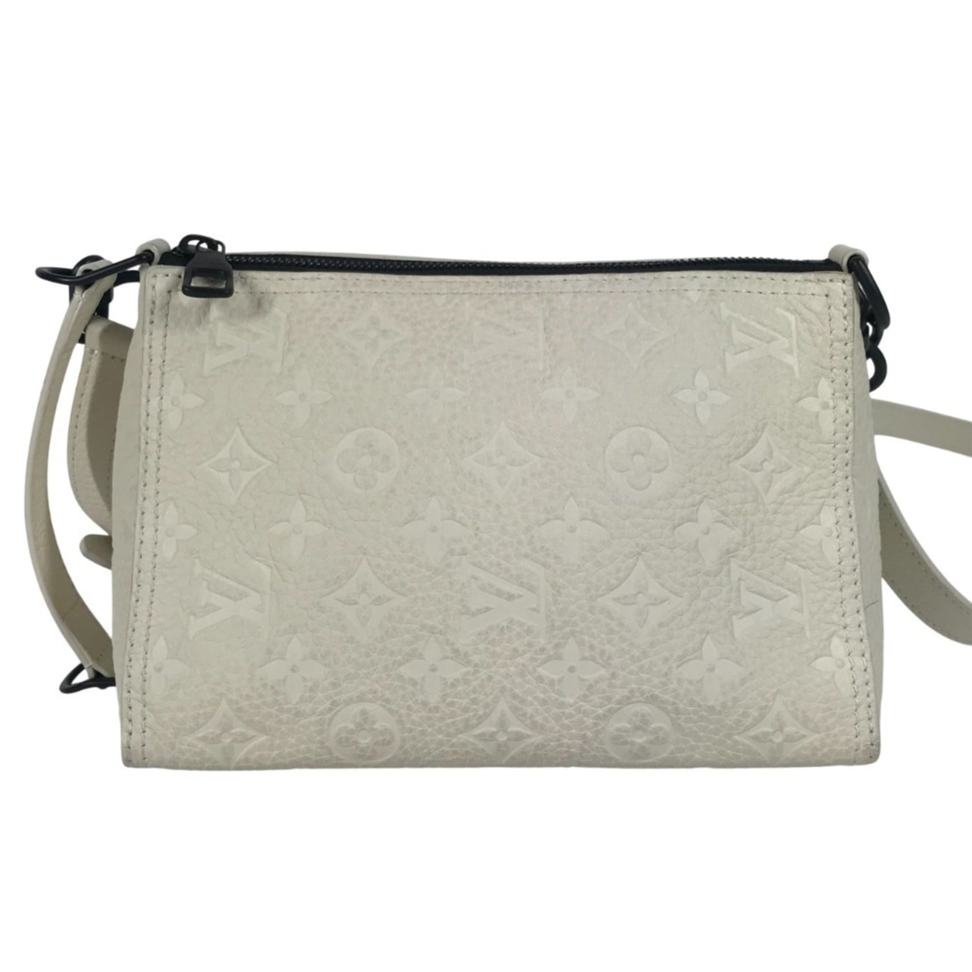 Louis Vuitton Monogram Empreinte White Leather Clutch Bag Pochette Shoulder Bag (Pre-Owned)