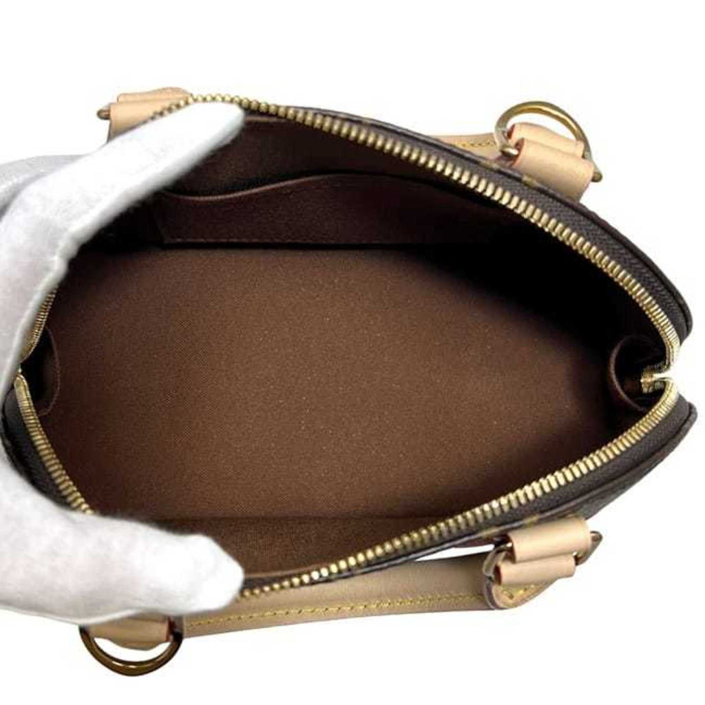 Louis Vuitton Brown Monogram Canvas Leather Handbag Shoulder Bag (Pre-Owned)