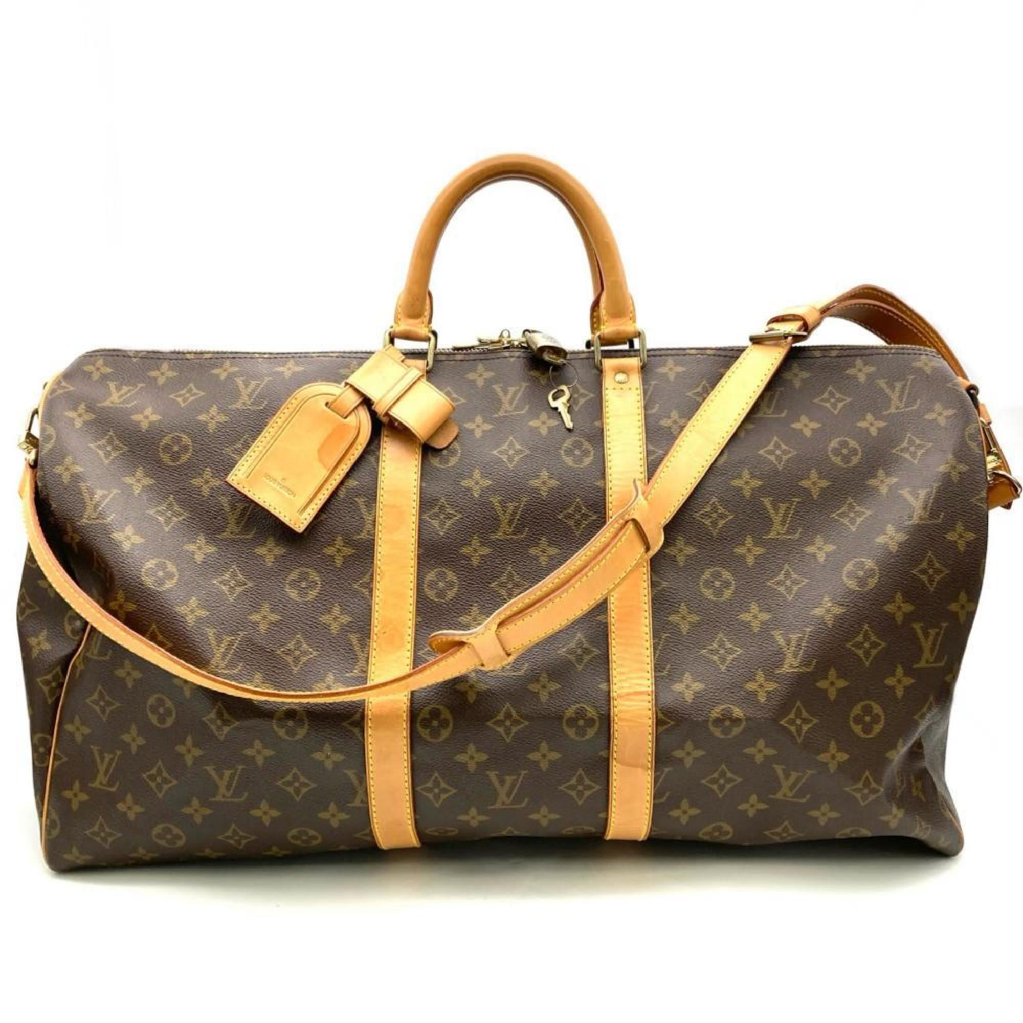 Louis Vuitton Monogram Brown Monogram Leather Boston Bag (Pre-Owned)