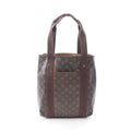Louis Vuitton Brown Coated Canvas Leather Tote Bag (Pre-Owned)