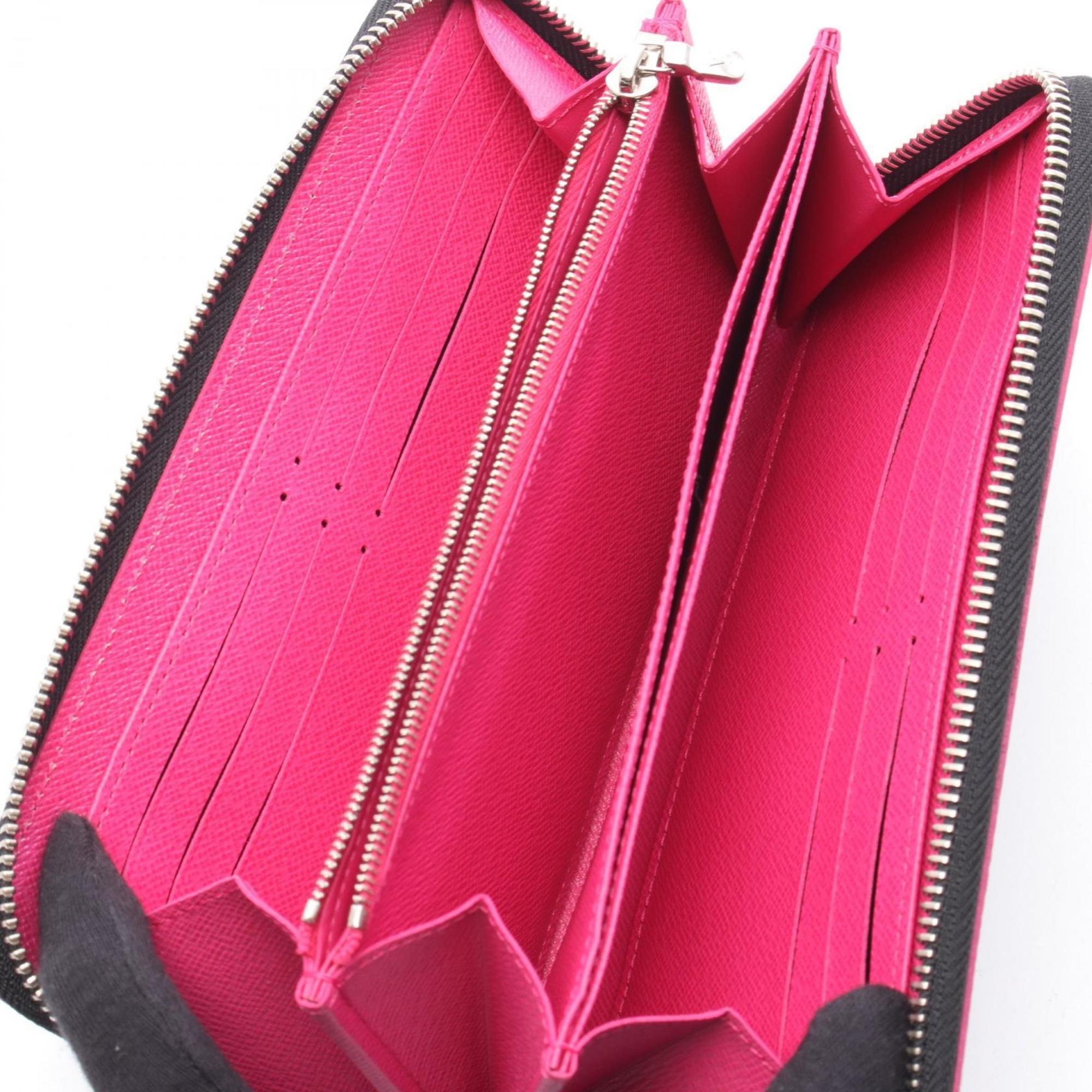 Louis Vuitton Black Hot Pink Noir Pink Leather Long Wallet (Bi-Fold) (Pre-Owned)