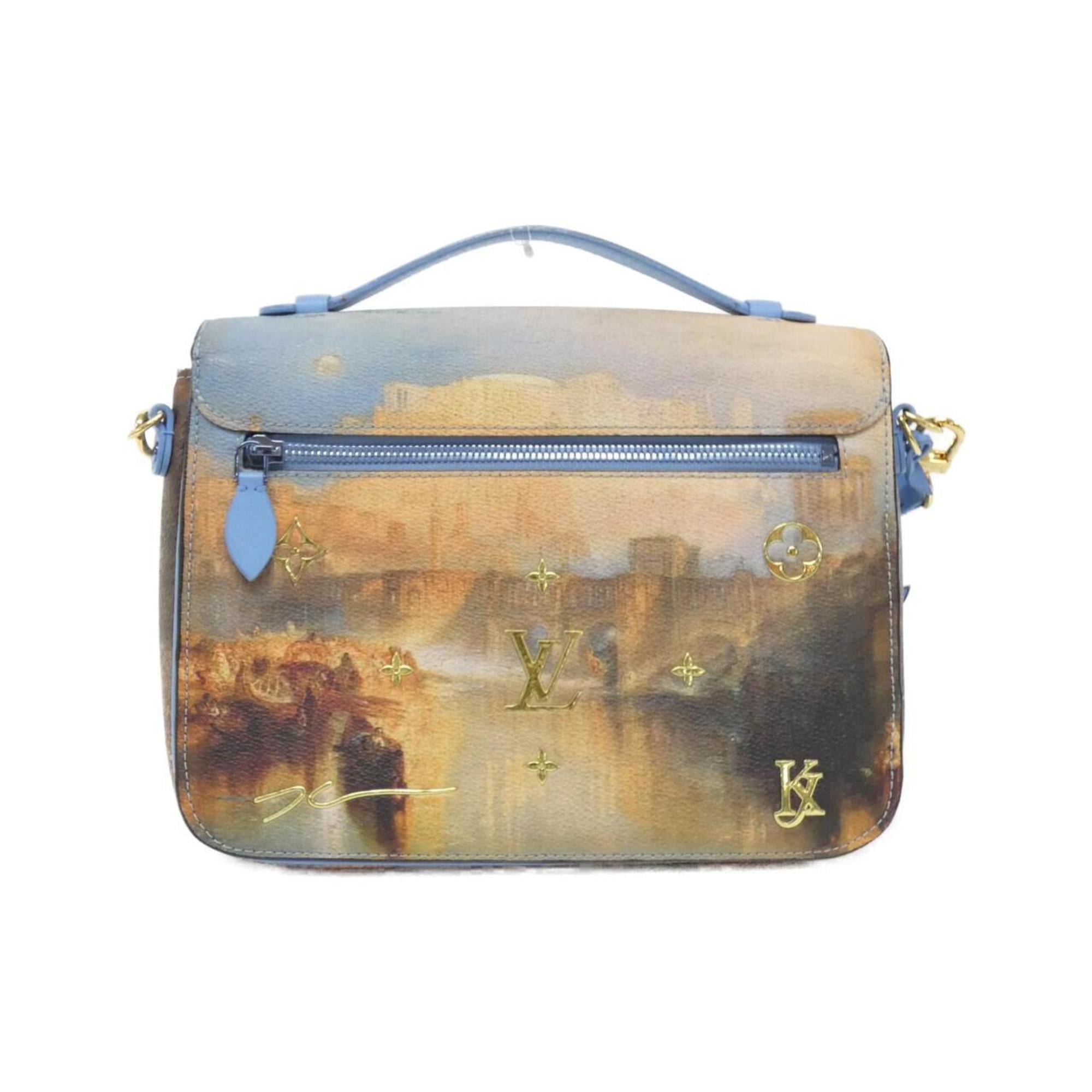 Louis Vuitton Multi-Color Sky Blue Coated Canvas Handbag Pochette (Pre-Owned)